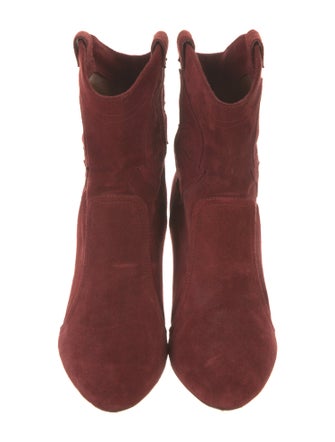 BA&SH Suede Embroidered Accent Western Boots