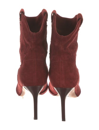 BA&SH Suede Embroidered Accent Western Boots