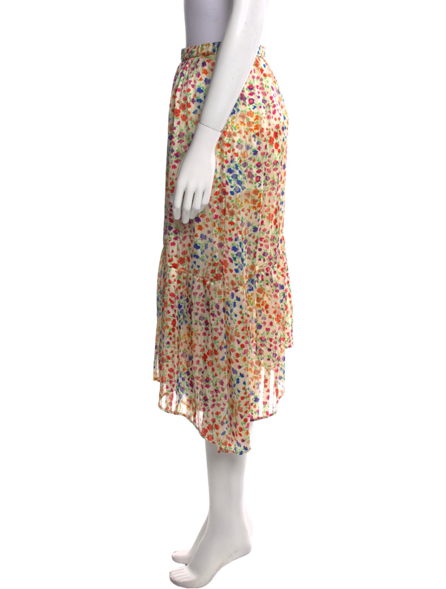 BA&SH Floral Print Midi Length Skirt