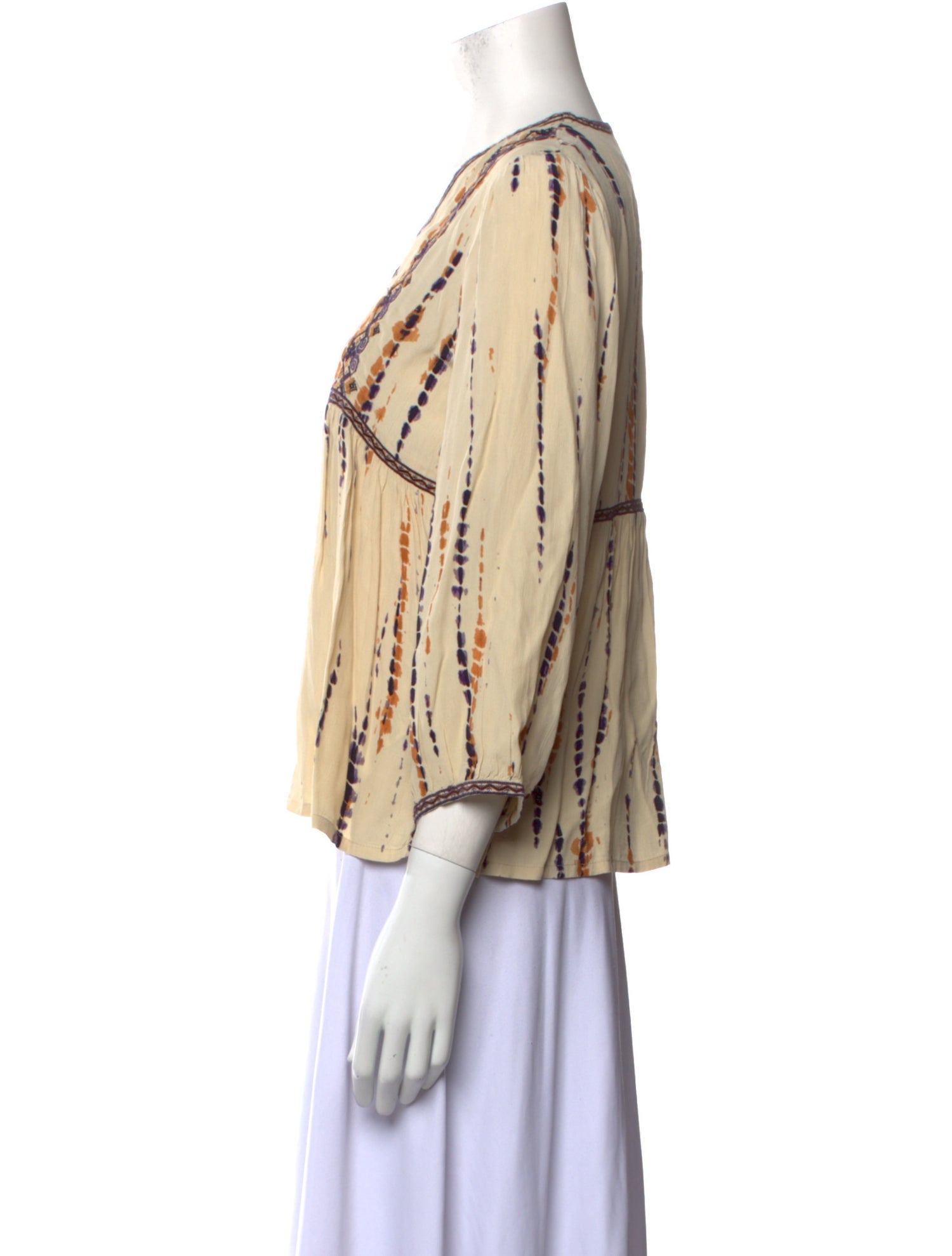 BA&SH Printed V-Neck Blouse w/ Tags