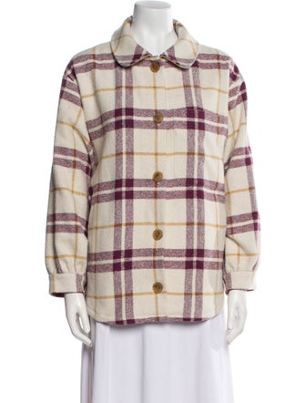 BA&SH Wool Plaid Print Jacket