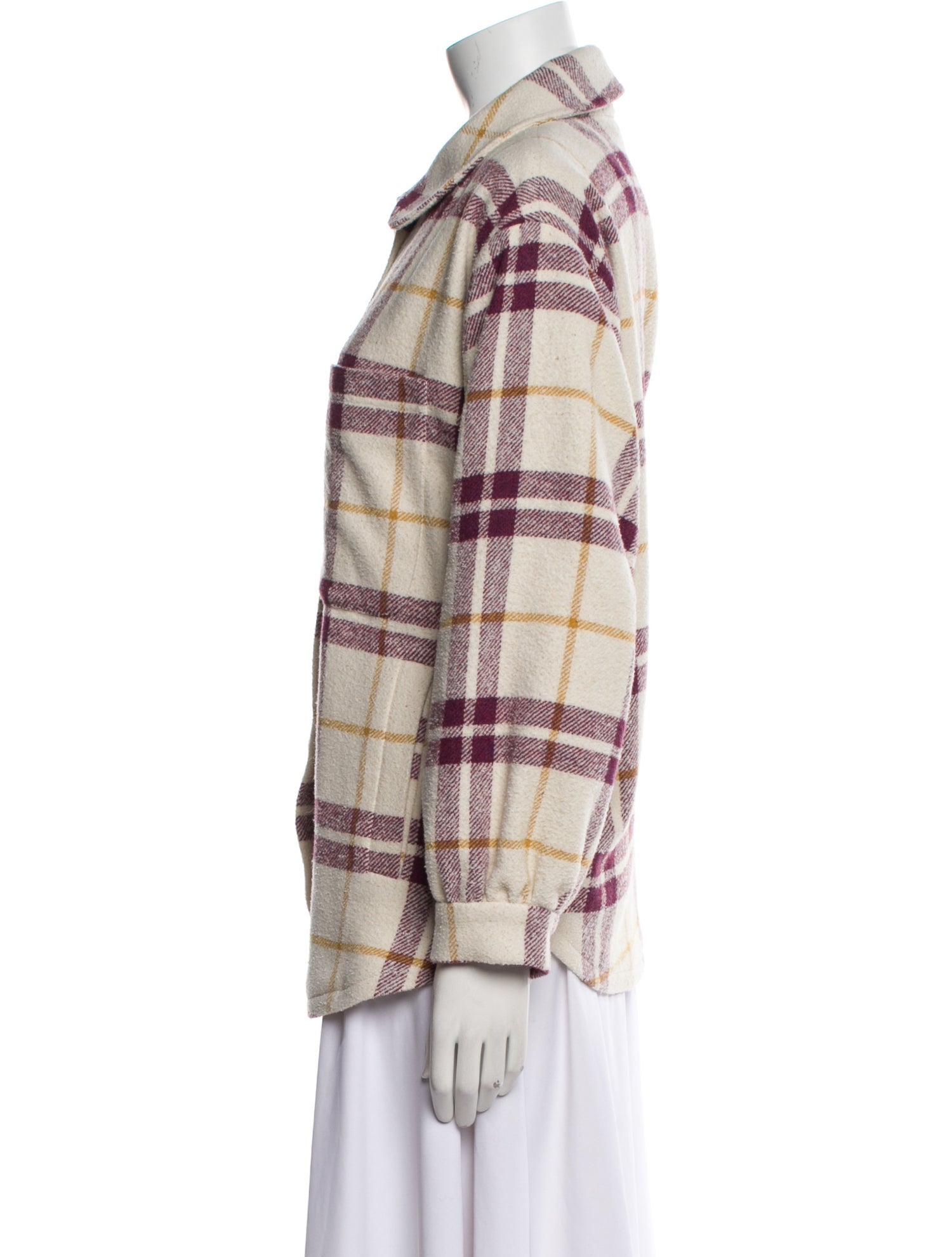 BA&SH Wool Plaid Print Jacket