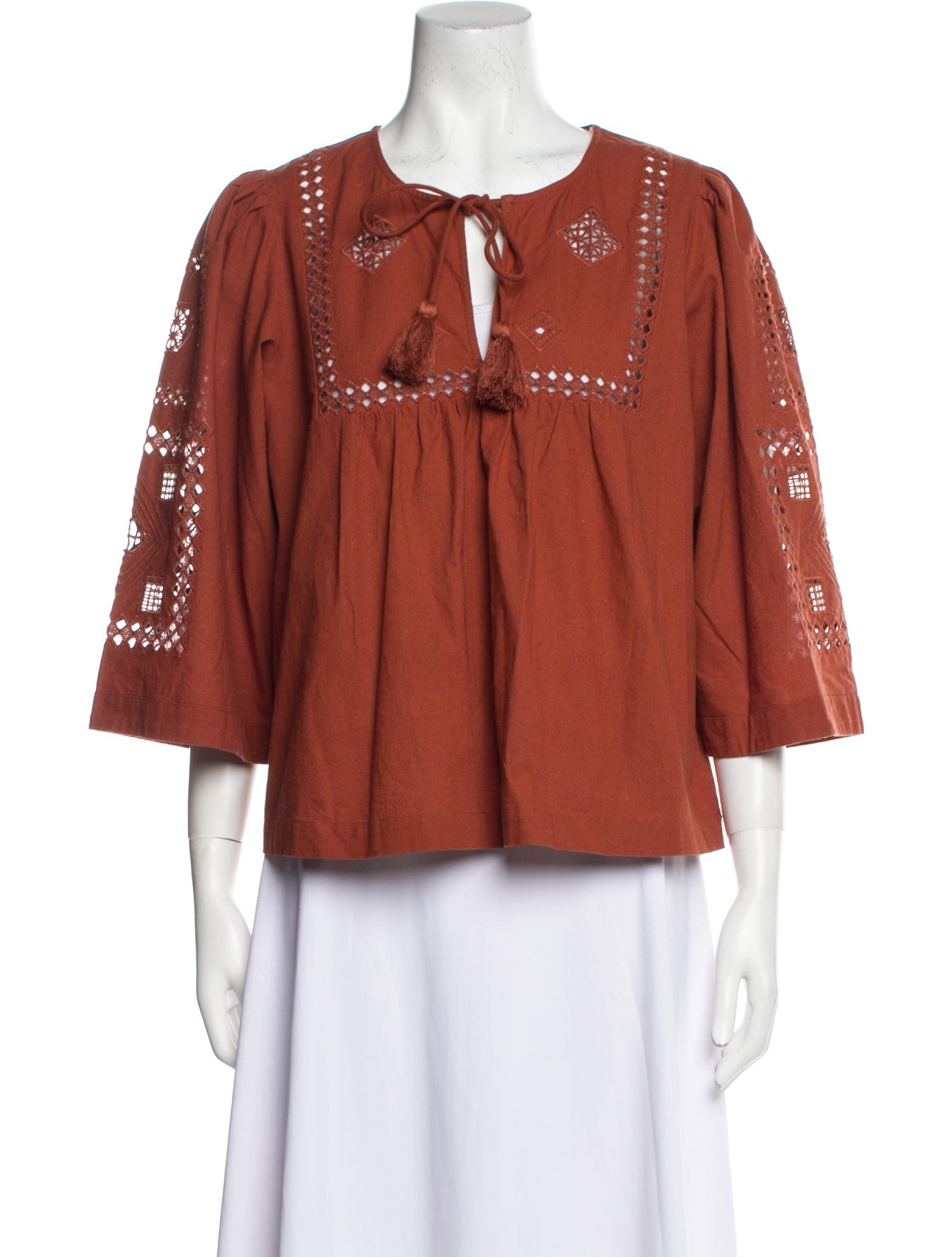 BA&SH Cowl Neck Three-Quarter Sleeve Blouse w/ Tags