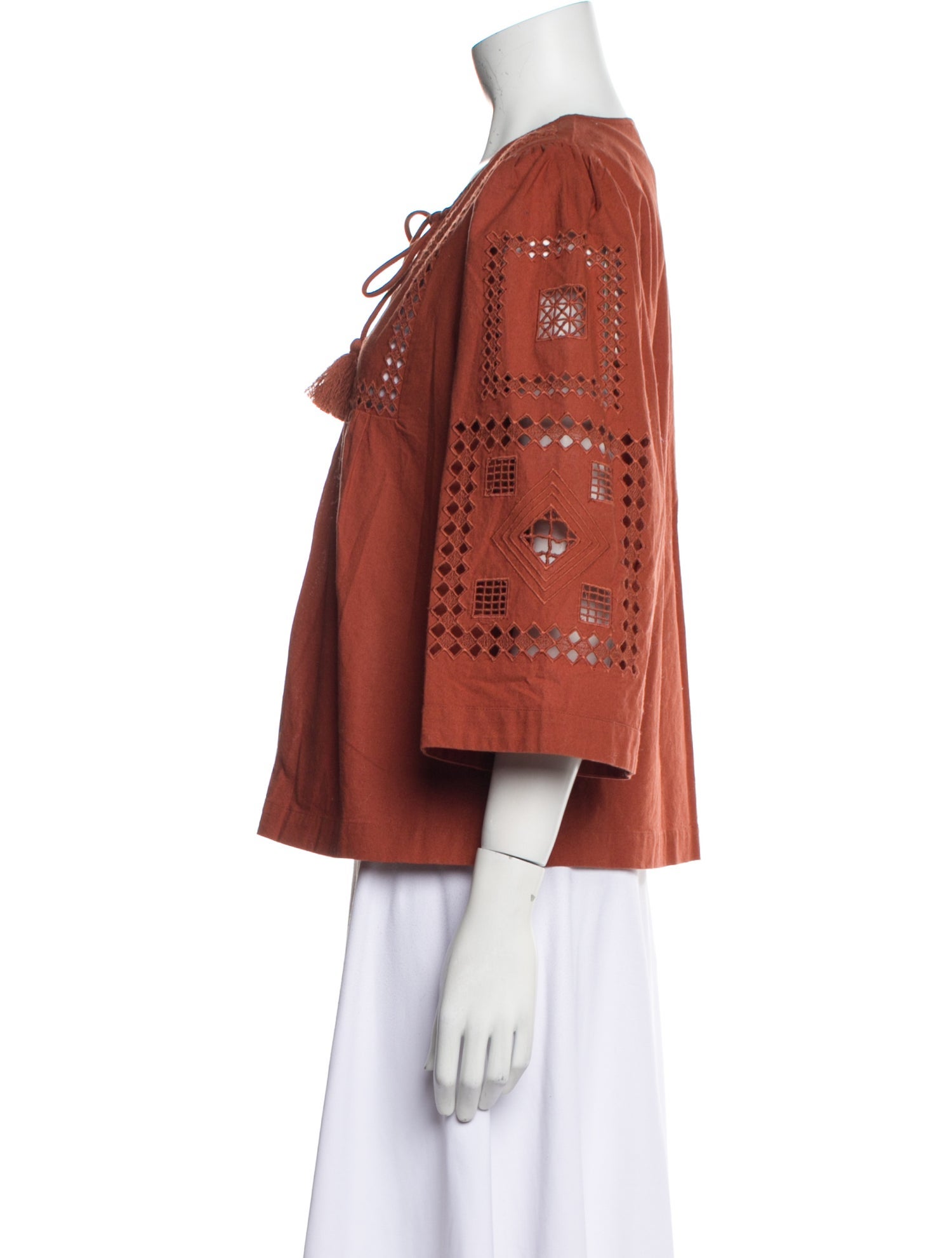 BA&SH Cowl Neck Three-Quarter Sleeve Blouse w/ Tags