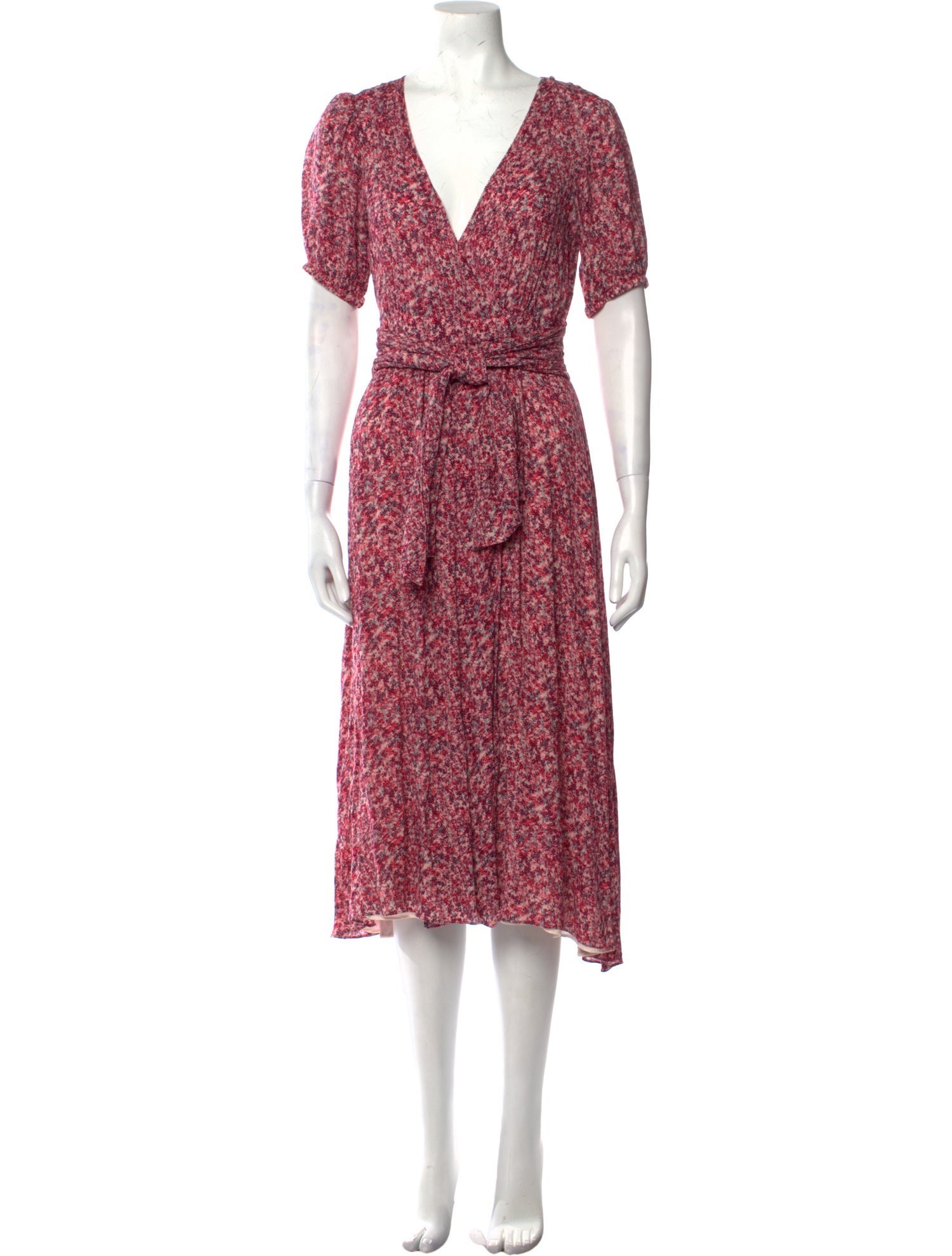 BA&SH Floral Print Midi Length Dress