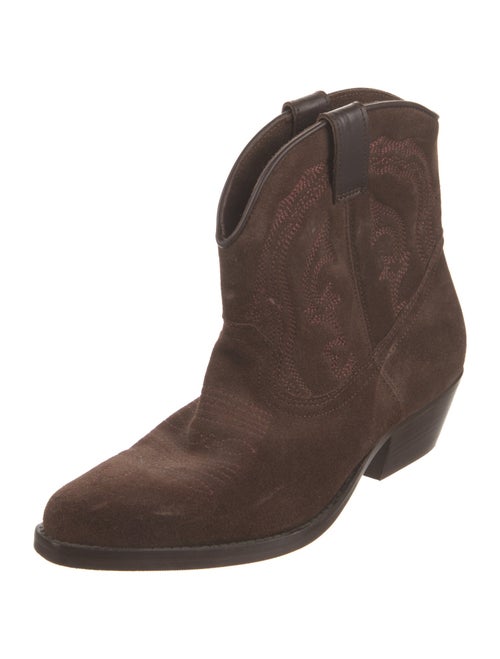 BA&SH Suede Embroidered Accent Western Boots
