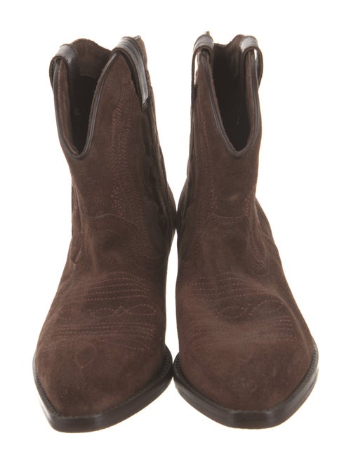 BA&SH Suede Embroidered Accent Western Boots