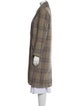 BA&SH Wool Plaid Print Faux Fur Coat
