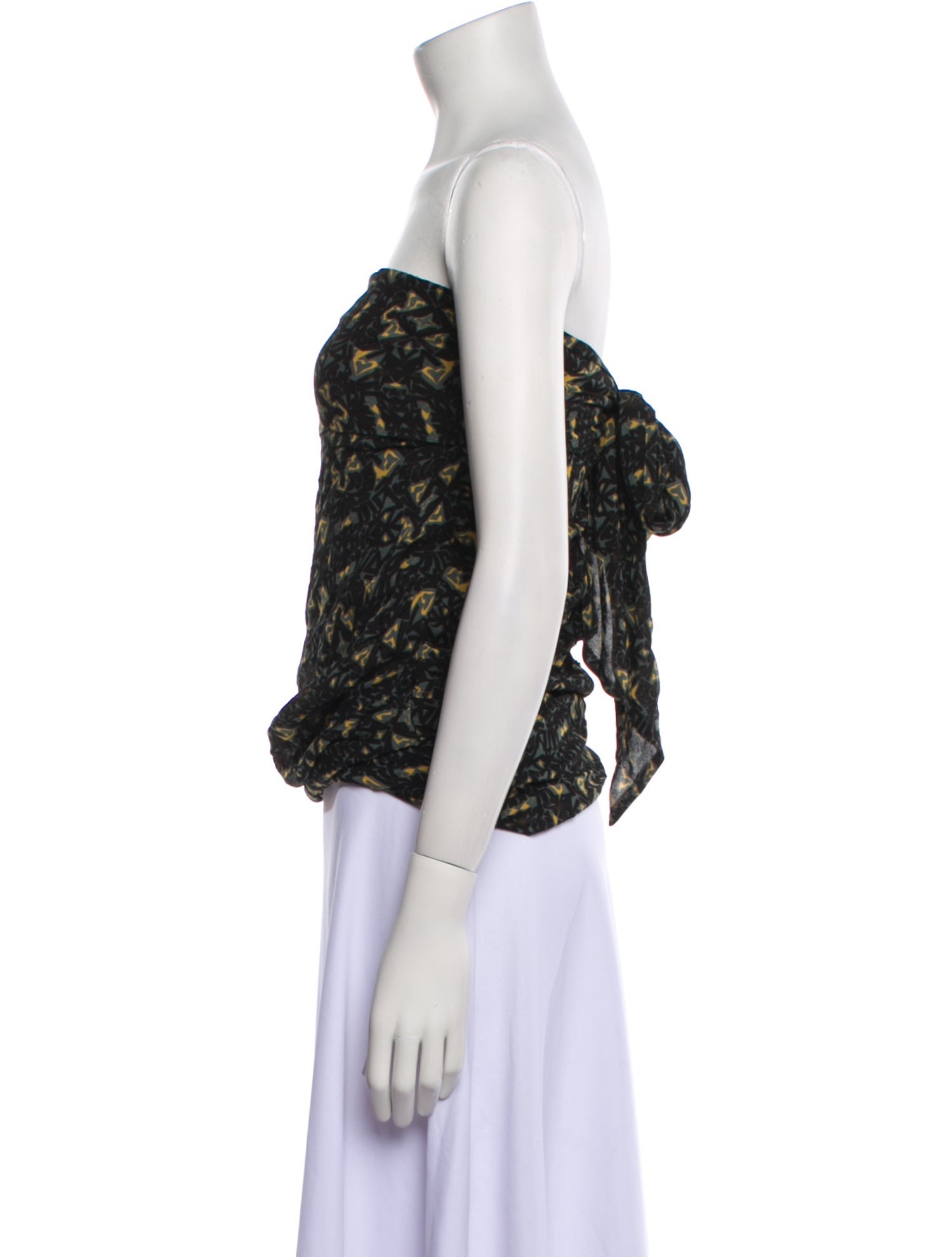 BA&SH Printed Strapless Crop Top