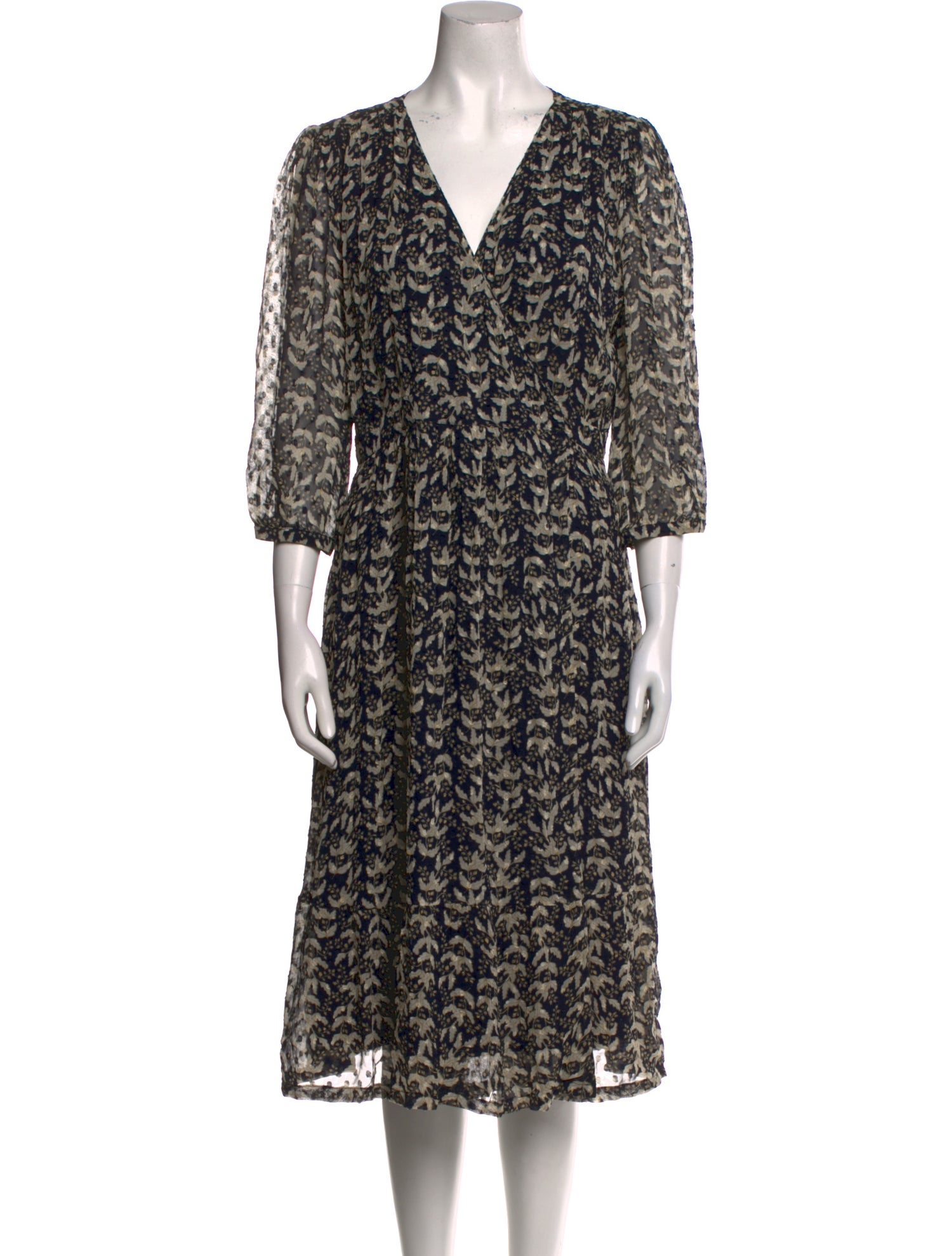 BA&SH Printed Midi Length Dress