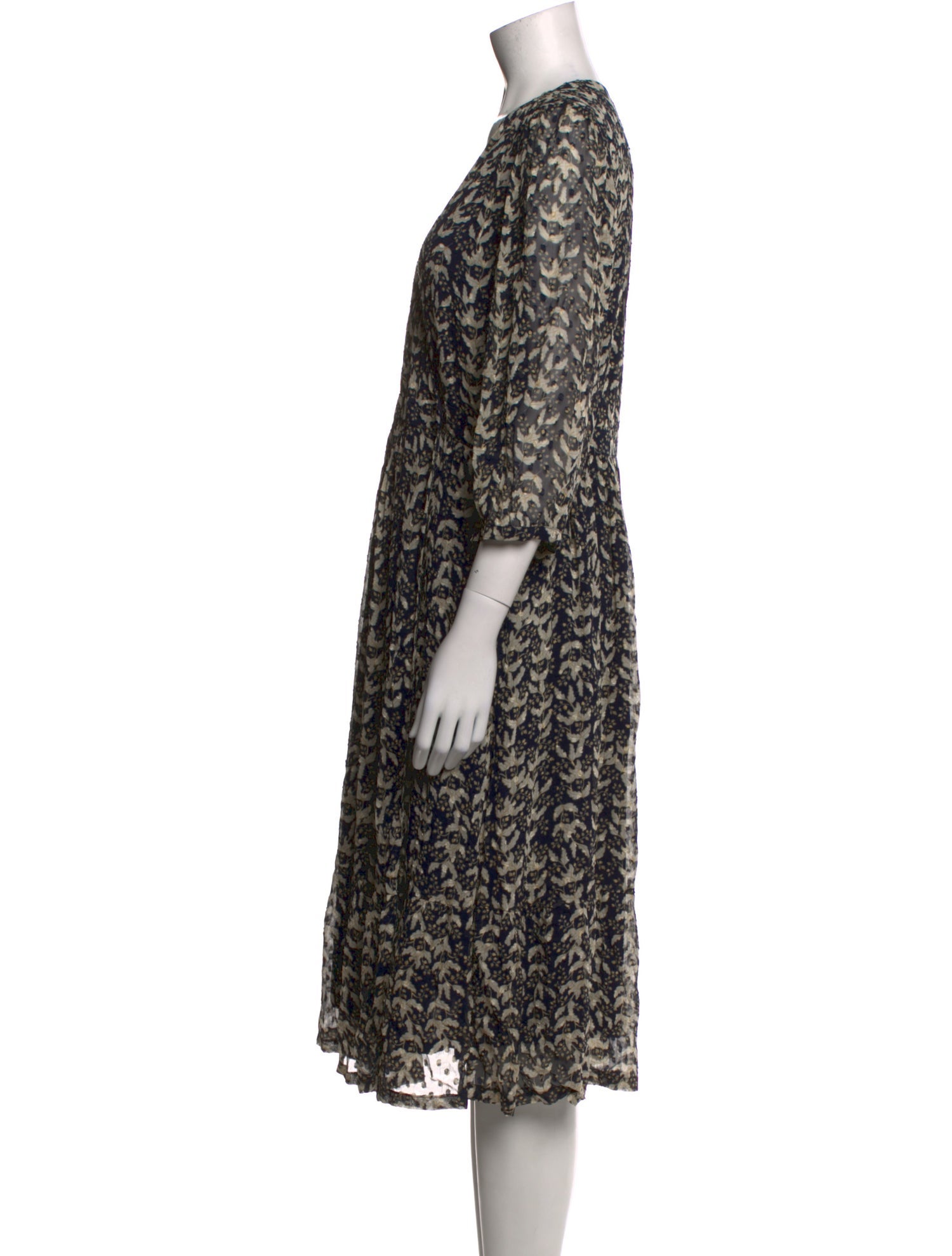 BA&SH Printed Midi Length Dress