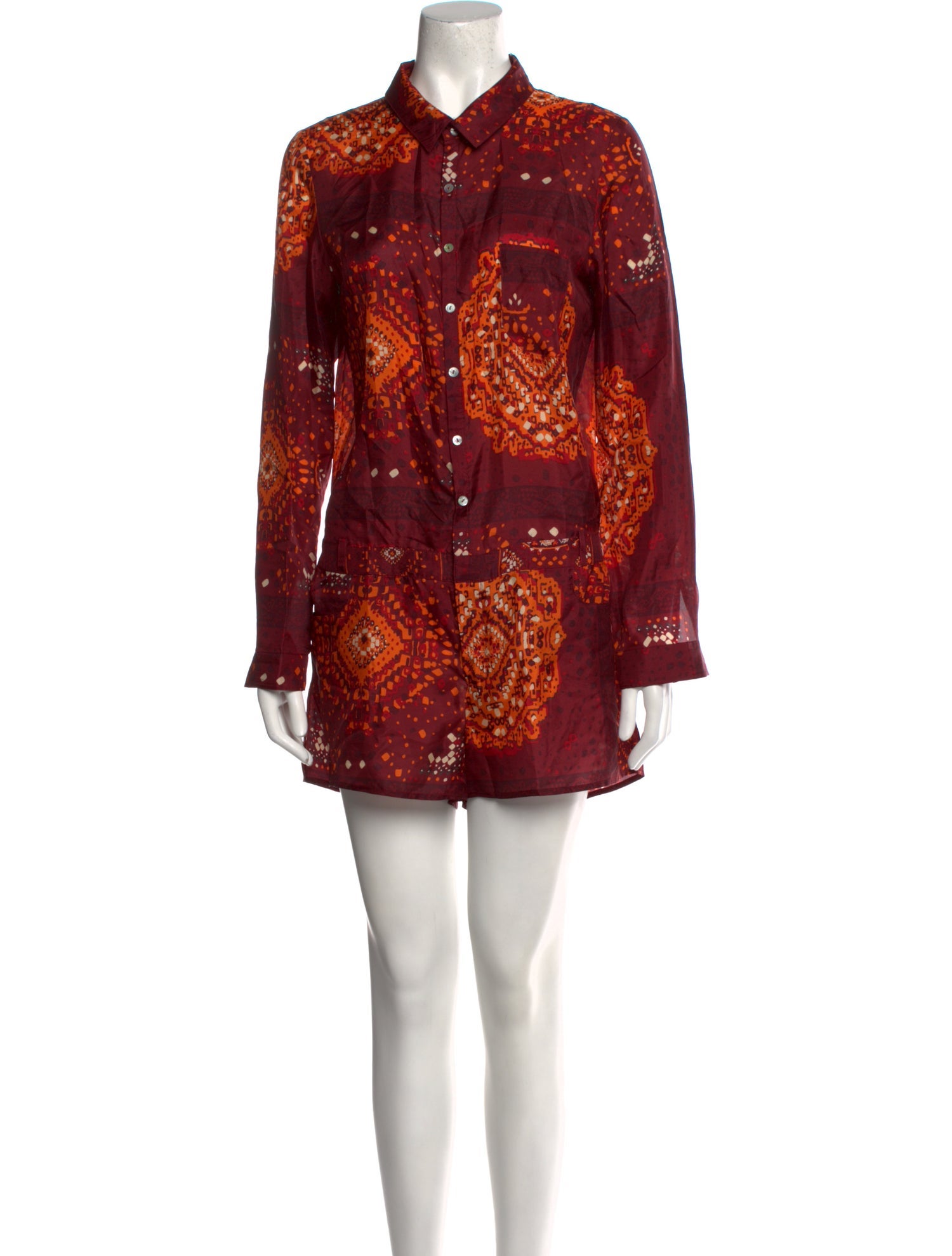 BA&SH Silk Printed Romper