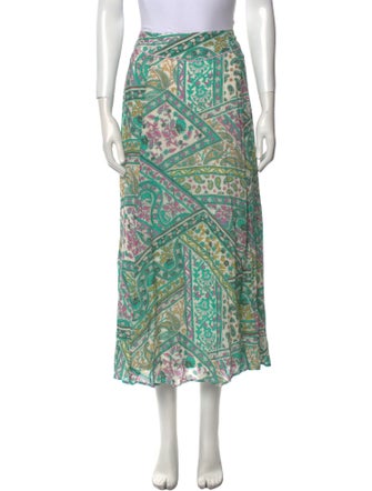 BA&SH Paisley Print Midi Length Skirt