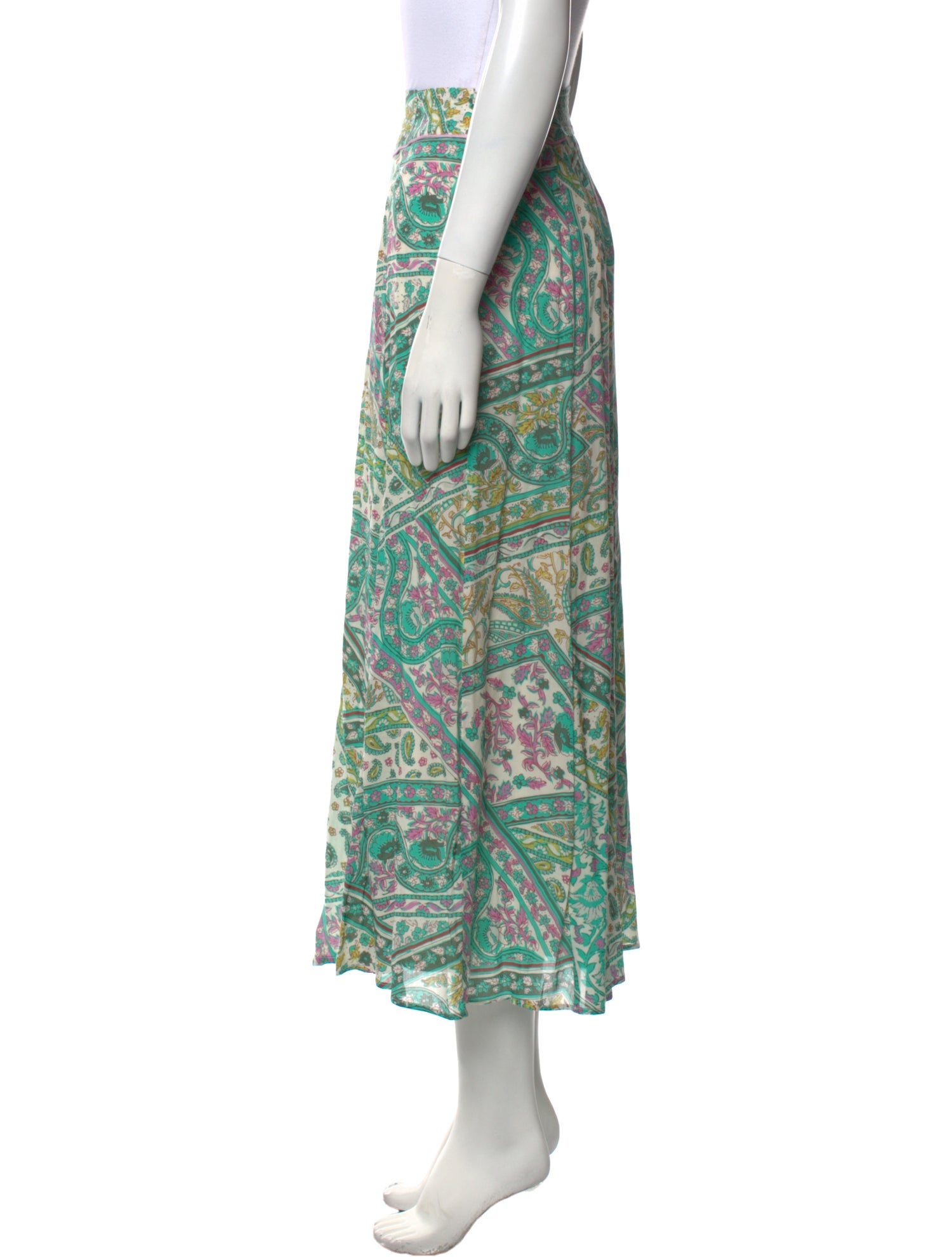 BA&SH Paisley Print Midi Length Skirt