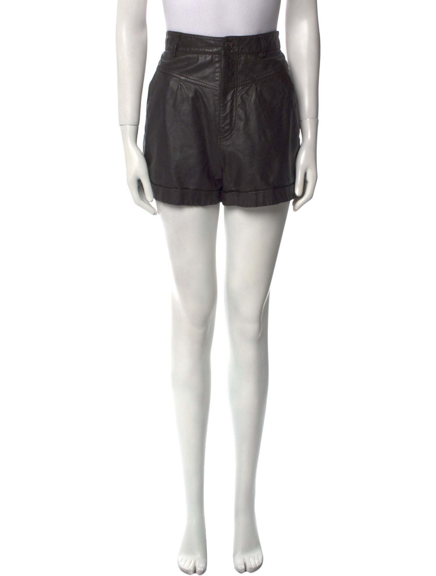 BA&SH Leather Mini Shorts