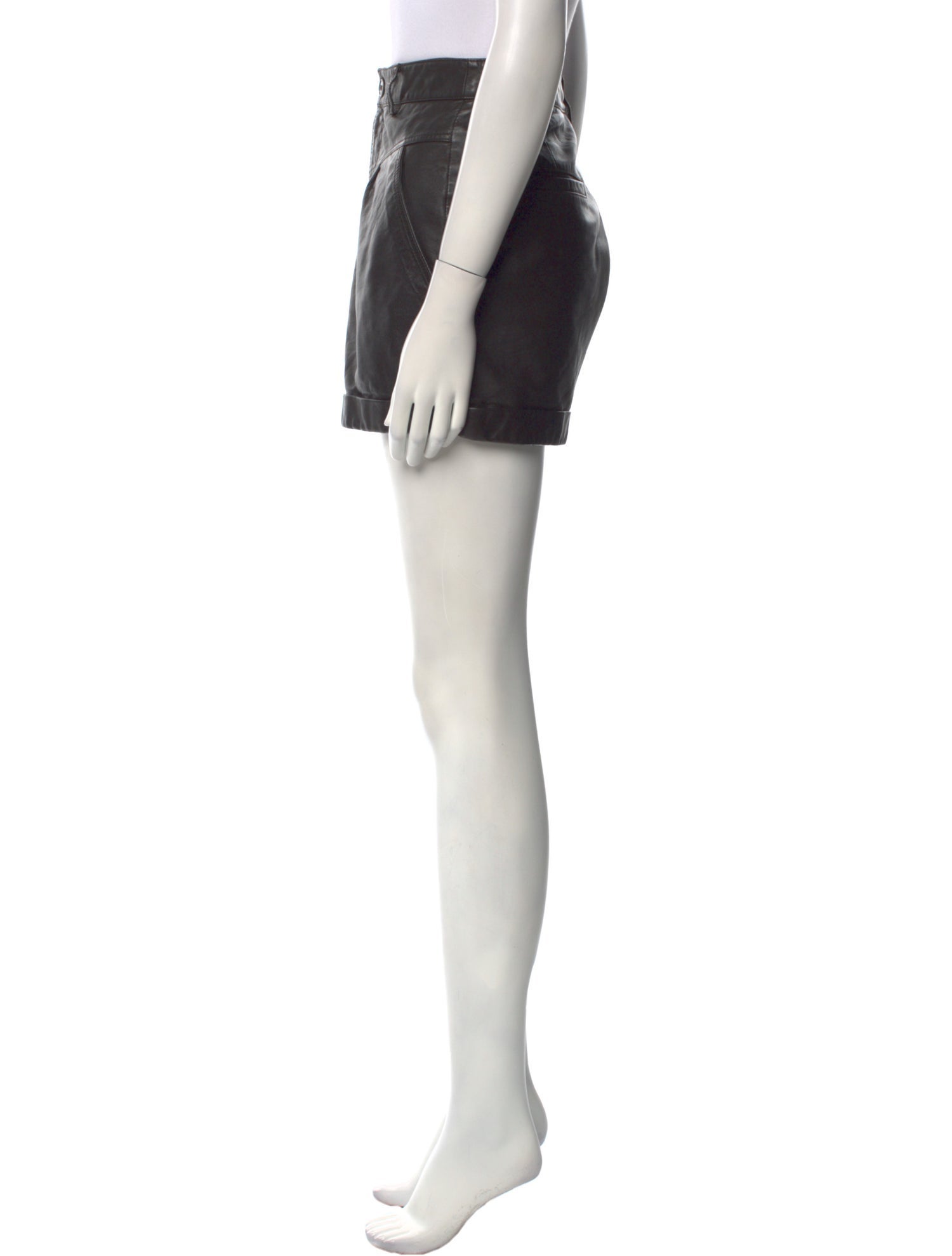 BA&SH Leather Mini Shorts