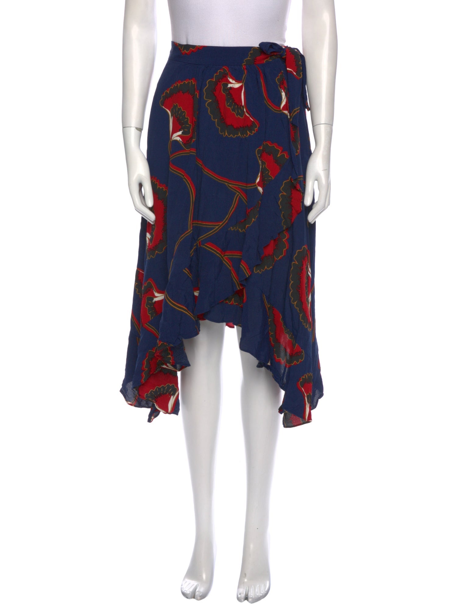 BA&SH Printed Midi Length Skirt