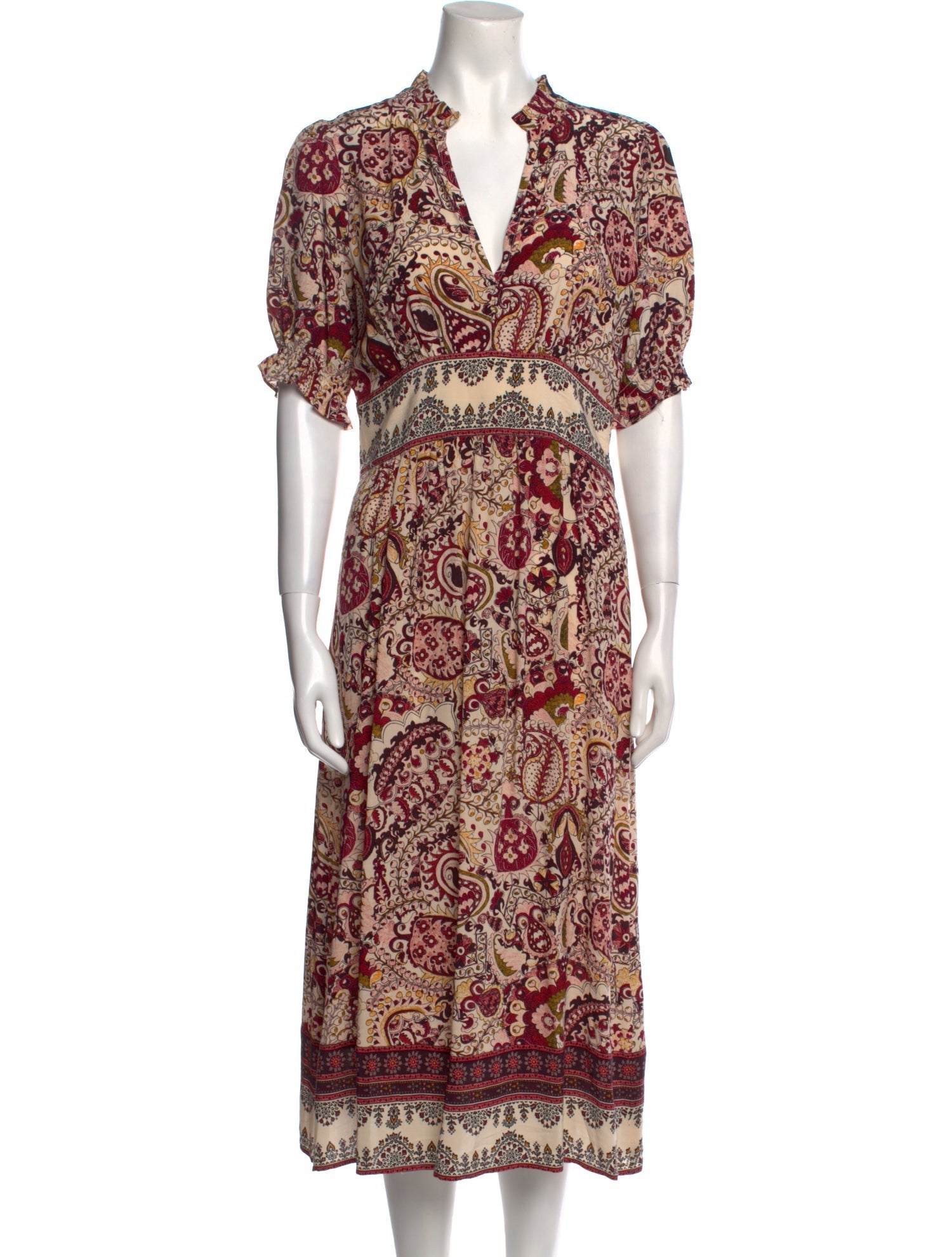 BA&SH Paisley Print Midi Length Dress