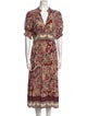 BA&SH Paisley Print Midi Length Dress