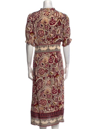 BA&SH Paisley Print Midi Length Dress