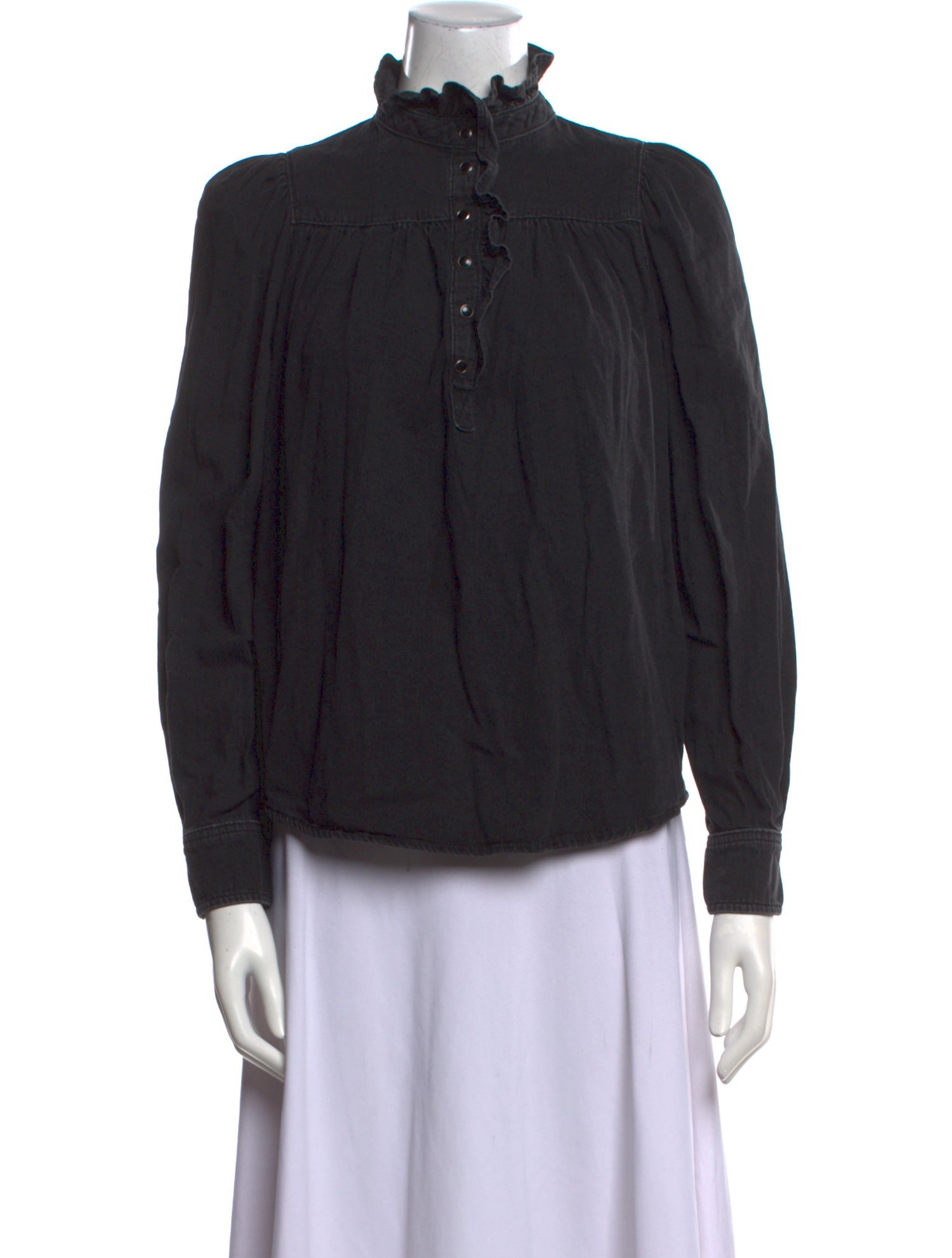 BA&SH Mock Neck Long Sleeve Blouse