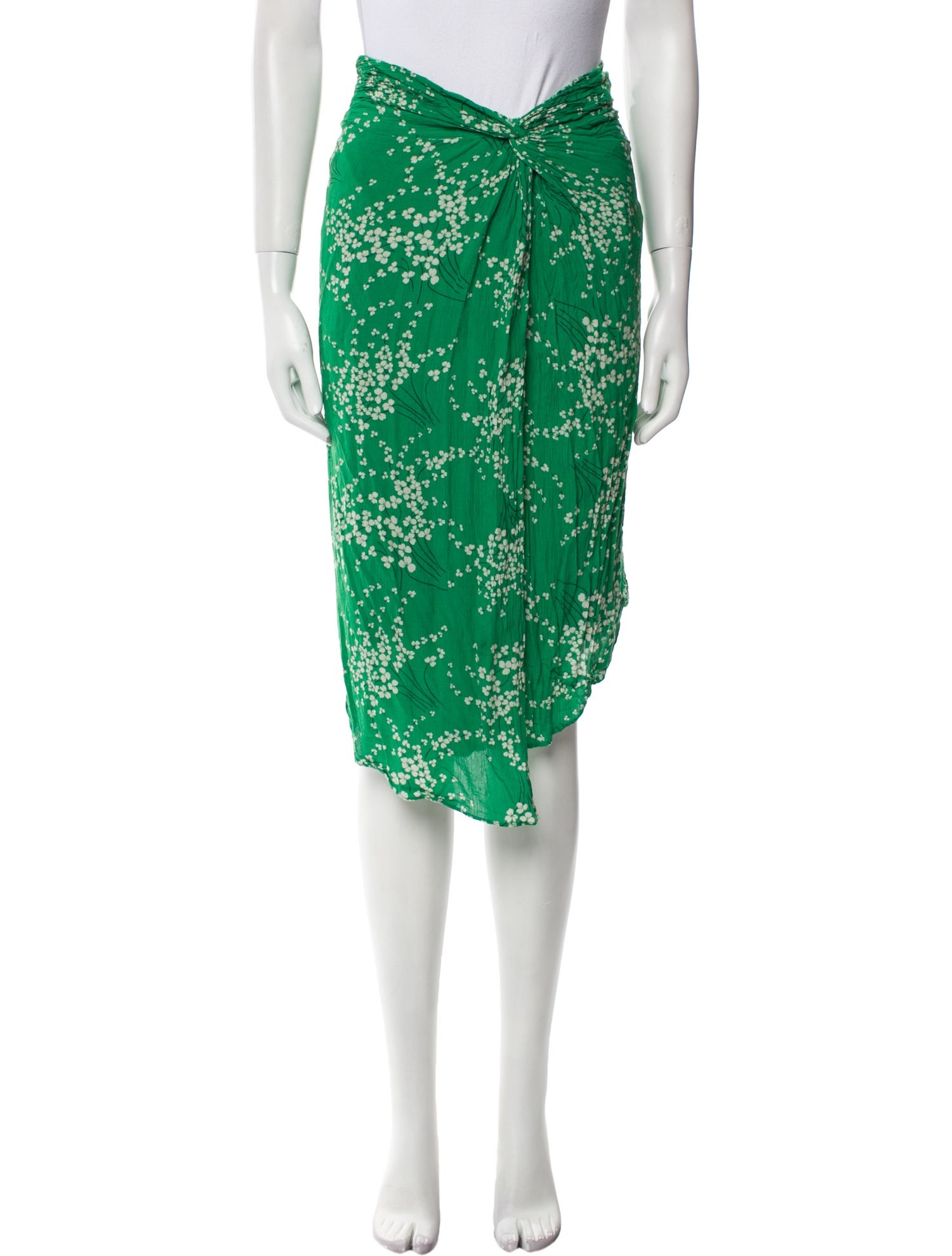 BA&SH Floral Print Knee-Length Skirt