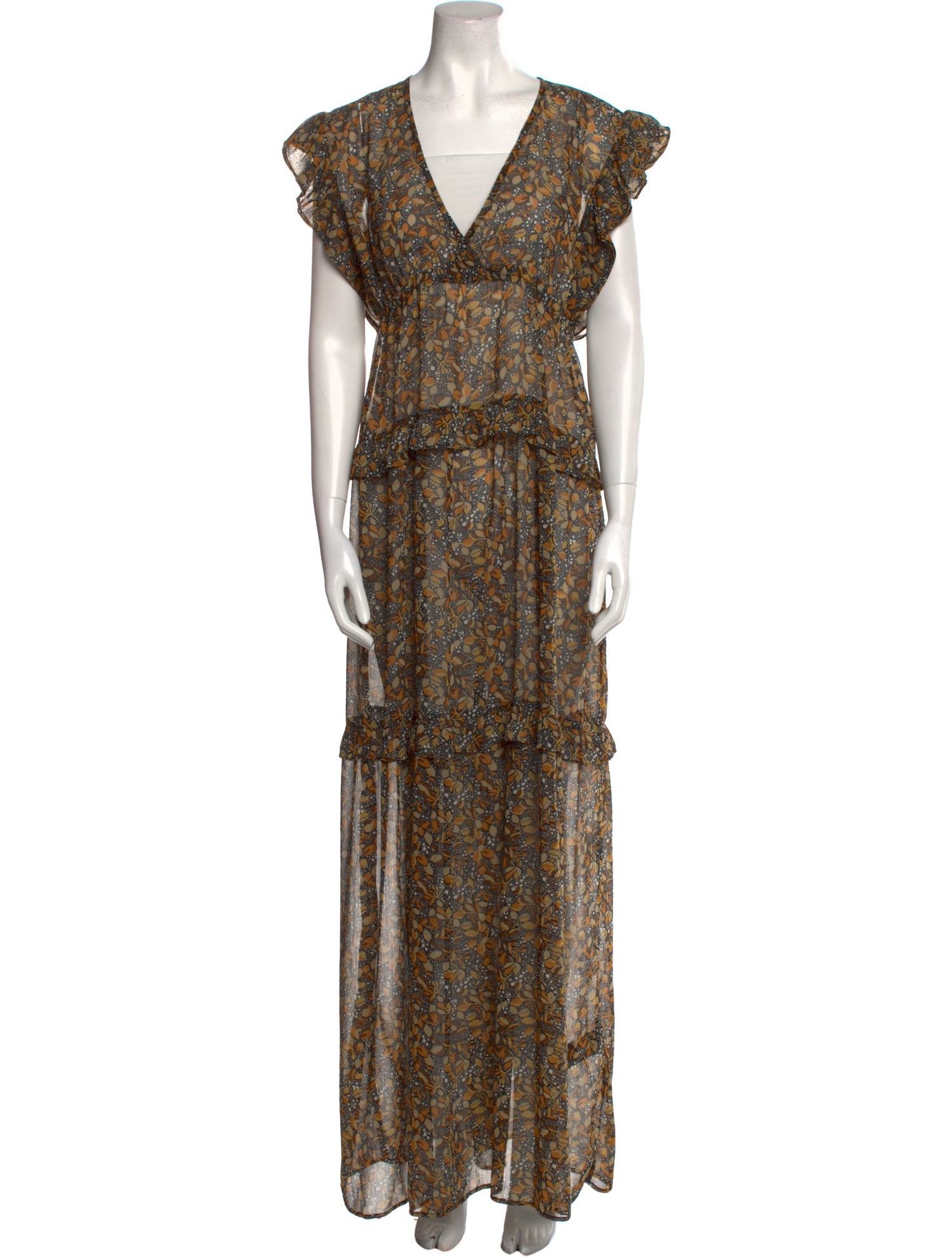 BA&SH Floral Print Long Dress