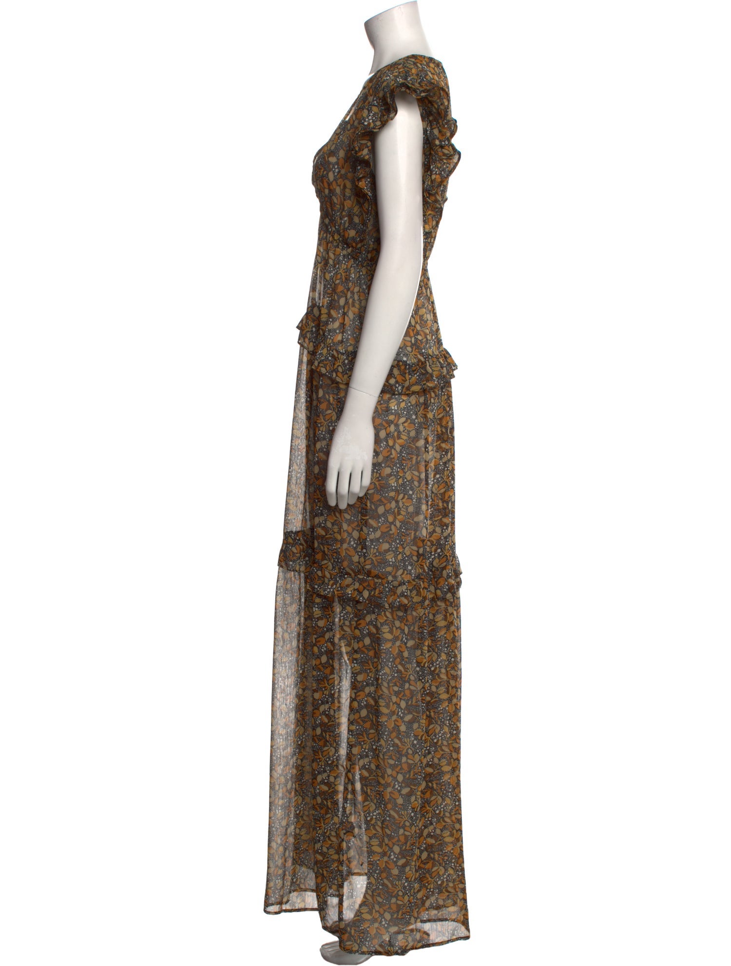 BA&SH Floral Print Long Dress