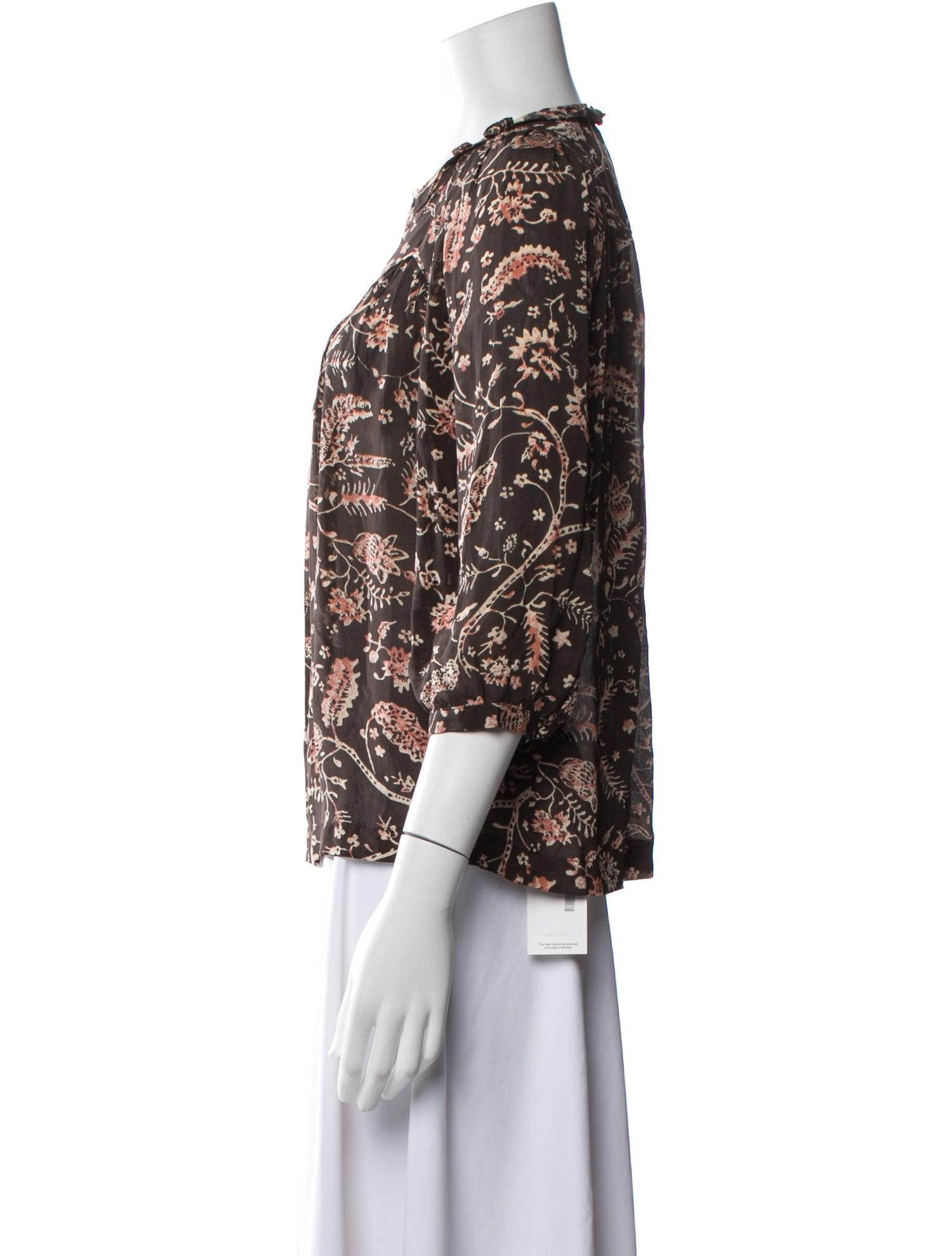 BA&SH Printed V-Neck Blouse