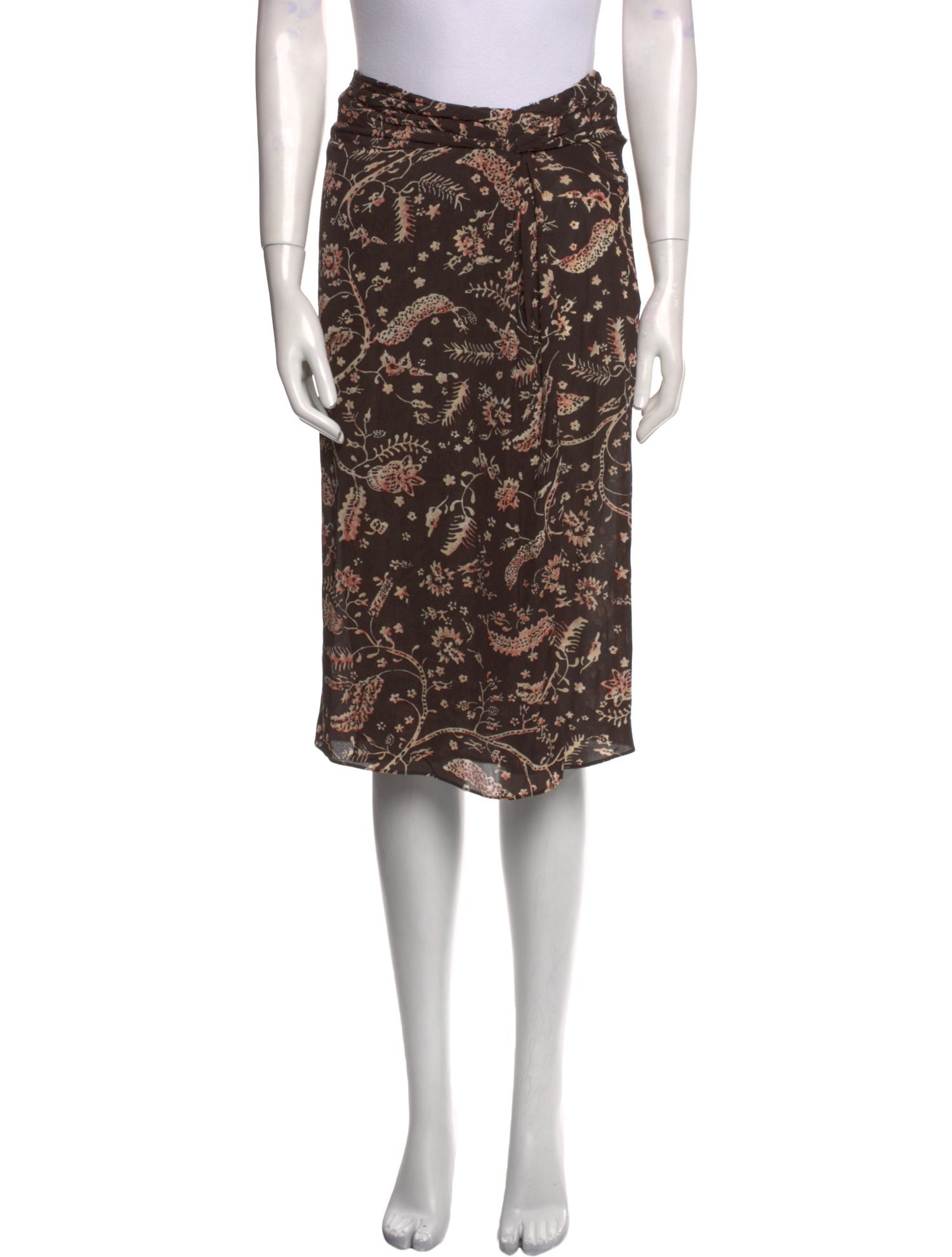 BA&SH Floral Print Knee-Length Skirt