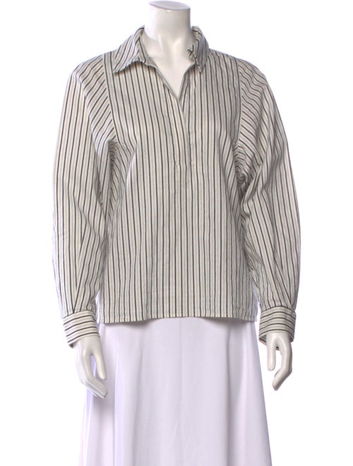 BA&SH Striped Long Sleeve Button-Up Top