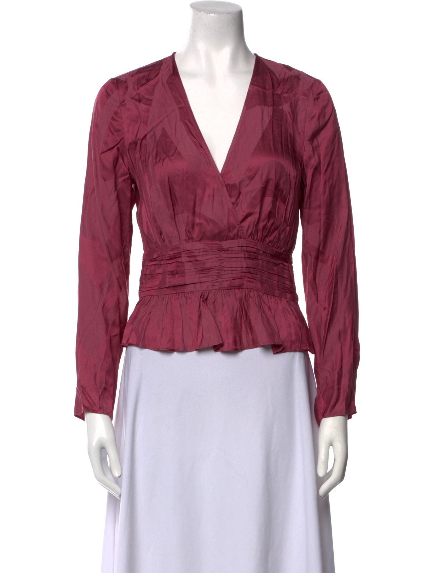 BA&SH V-Neck Long Sleeve Crop Top