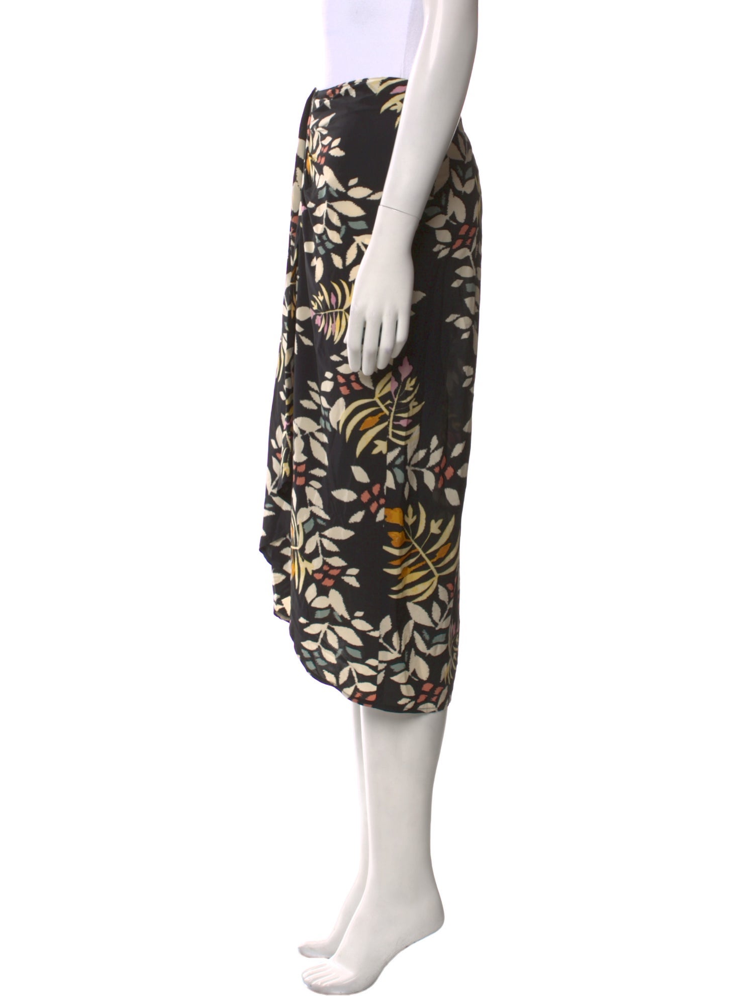 BA&SH Floral Print Midi Length Skirt