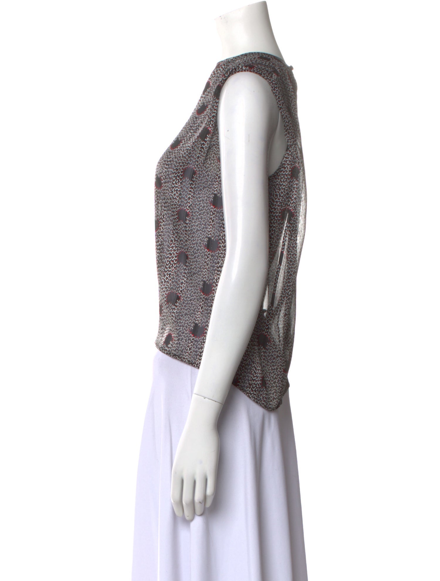 BA&SH Printed Bateau Neckline Crop Top