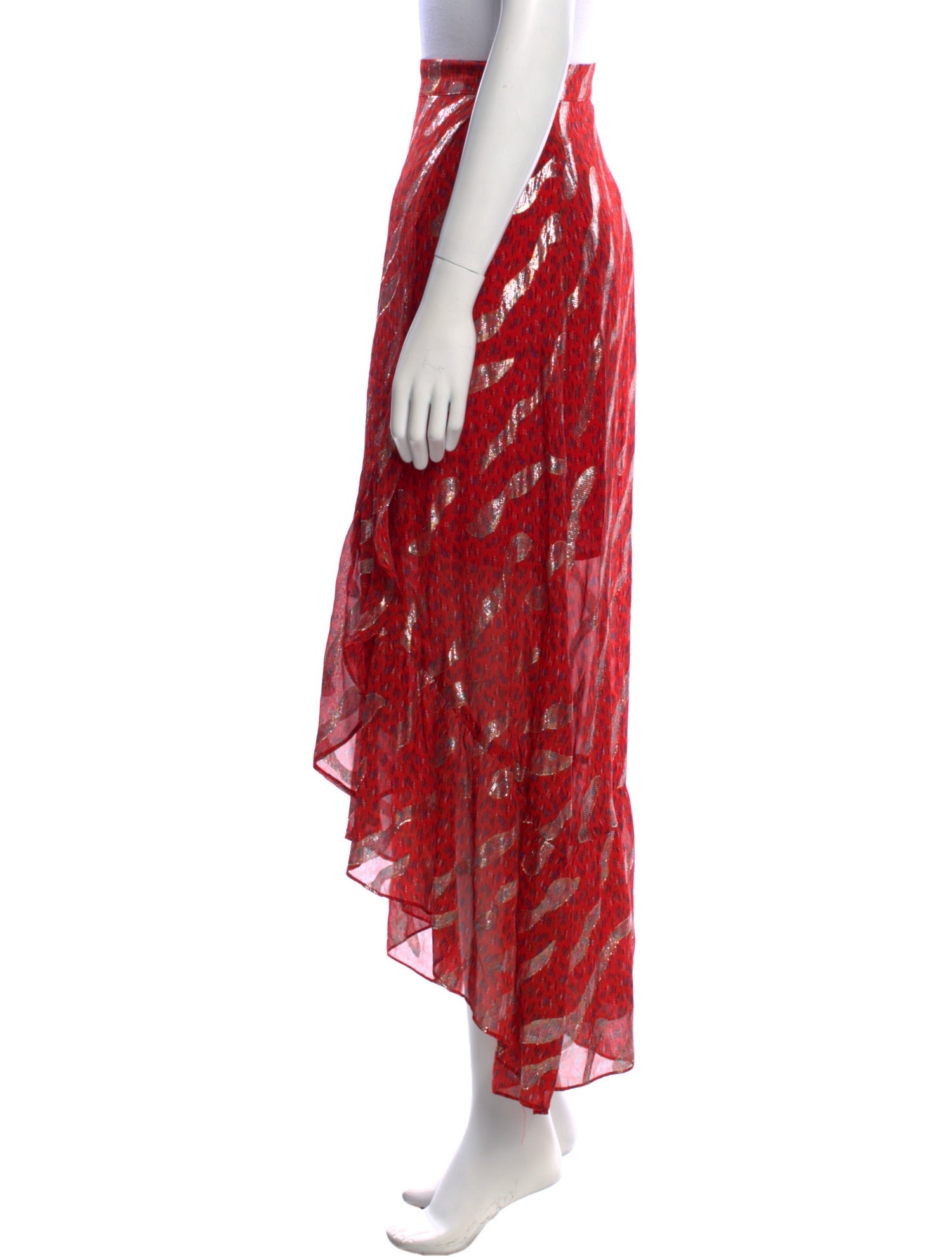 BA&SH Silk Midi Length Skirt