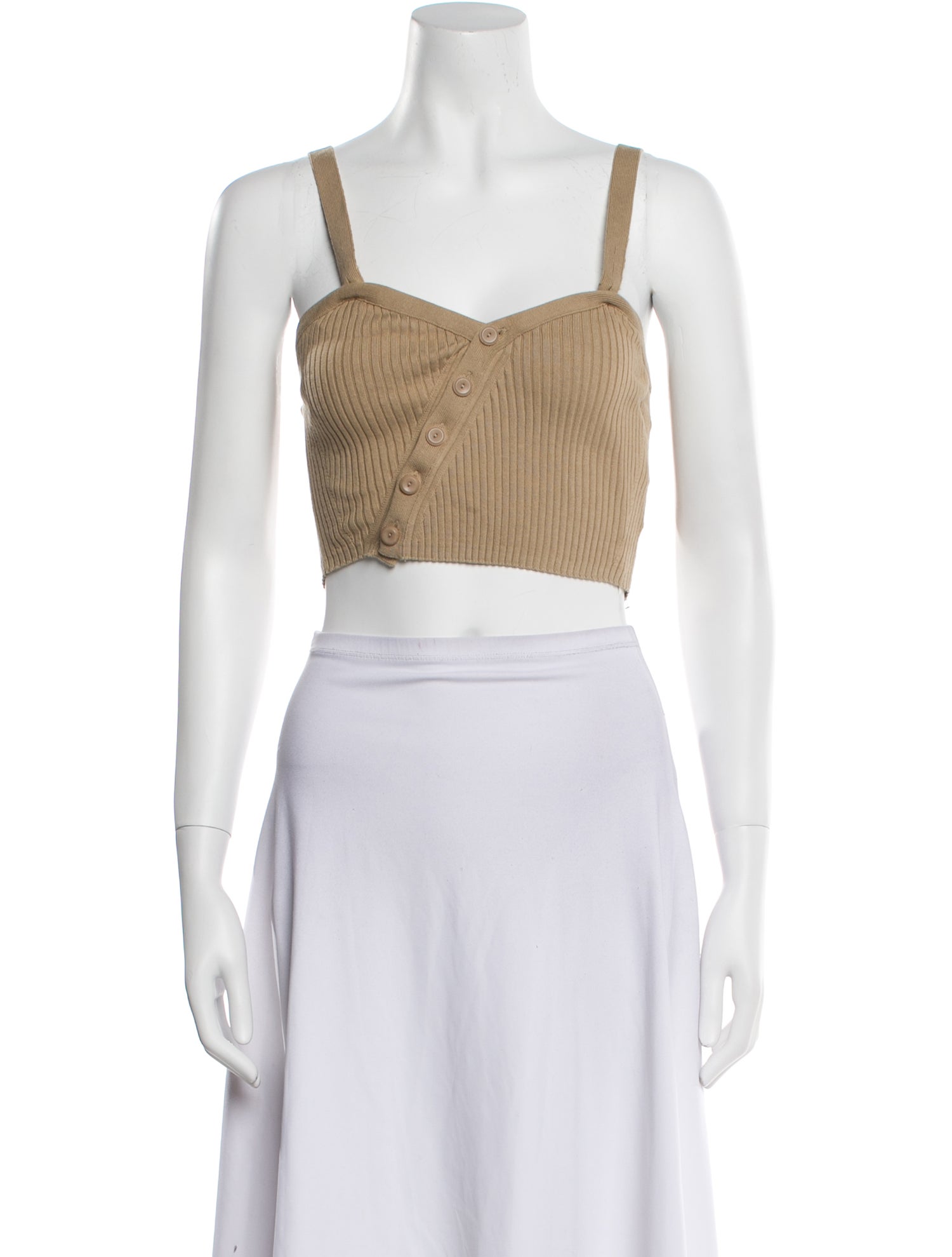 BA&SH Square Neckline Sleeveless Crop Top