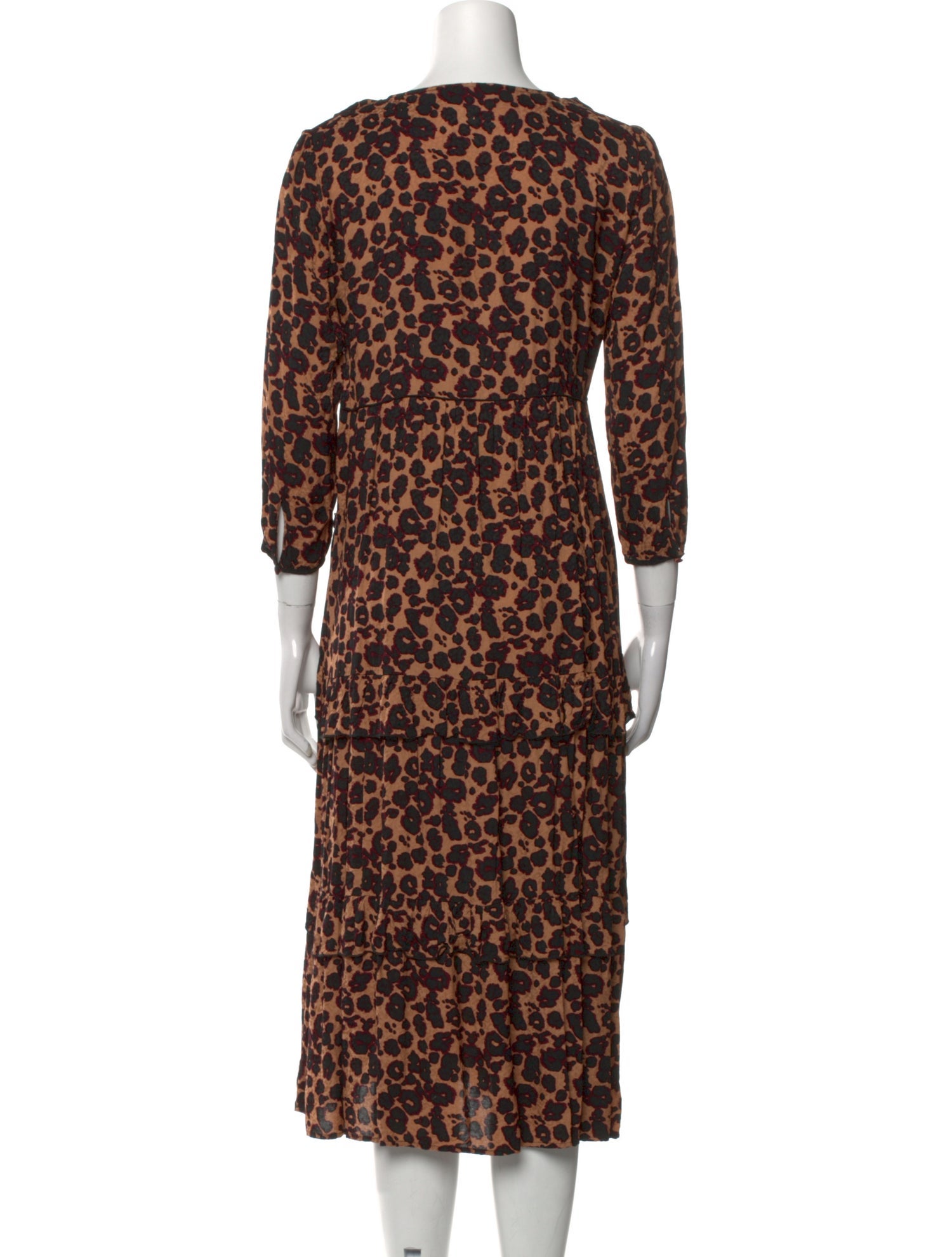 BA&SH Animal Print Long Dress