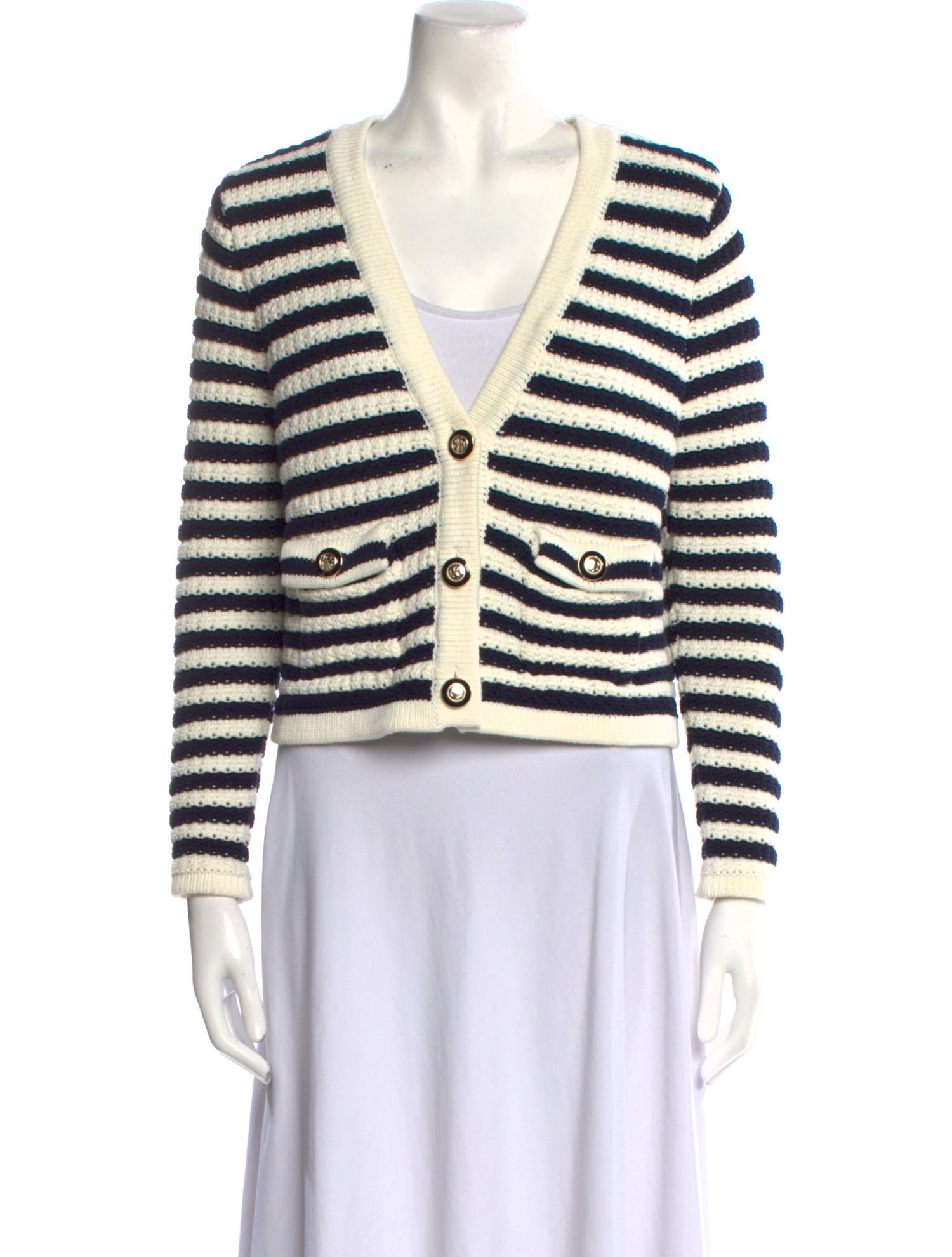 BA&SH Striped V-Neck Sweater