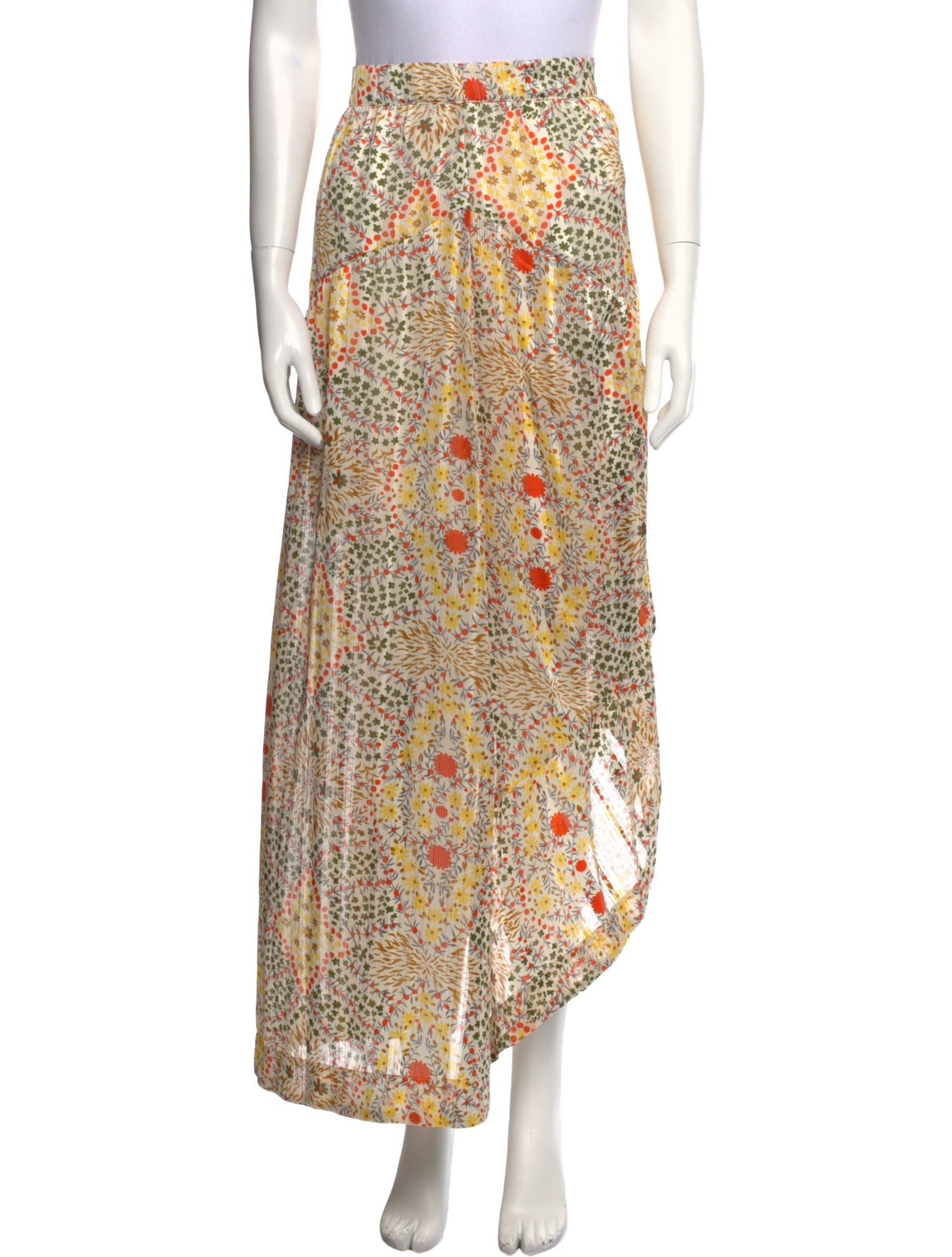 BA&SH Floral Print Long Skirt