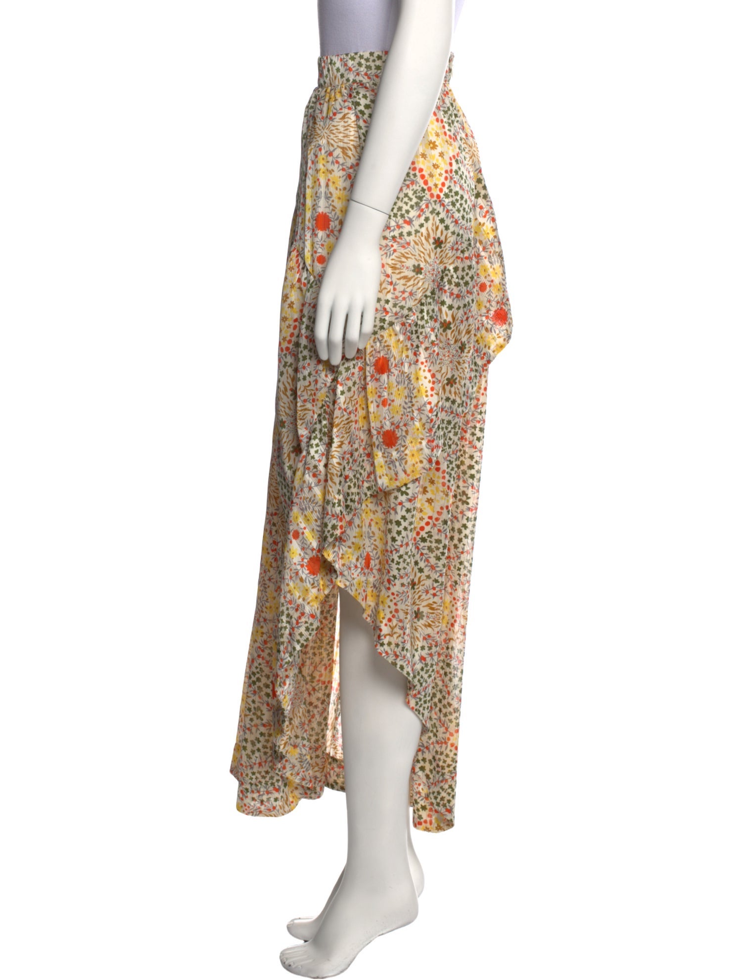 BA&SH Floral Print Long Skirt