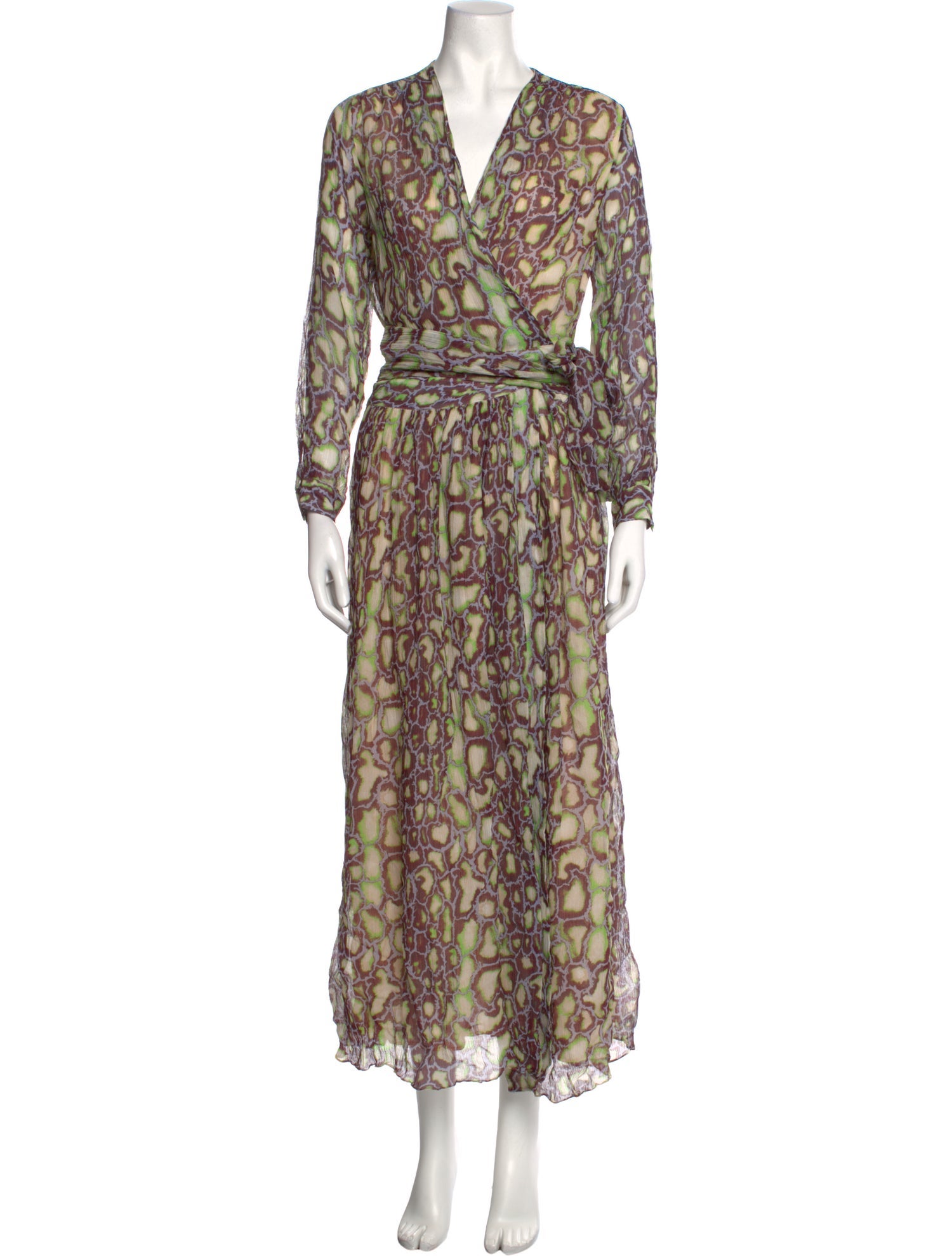 BA&SH Animal Print Long Dress