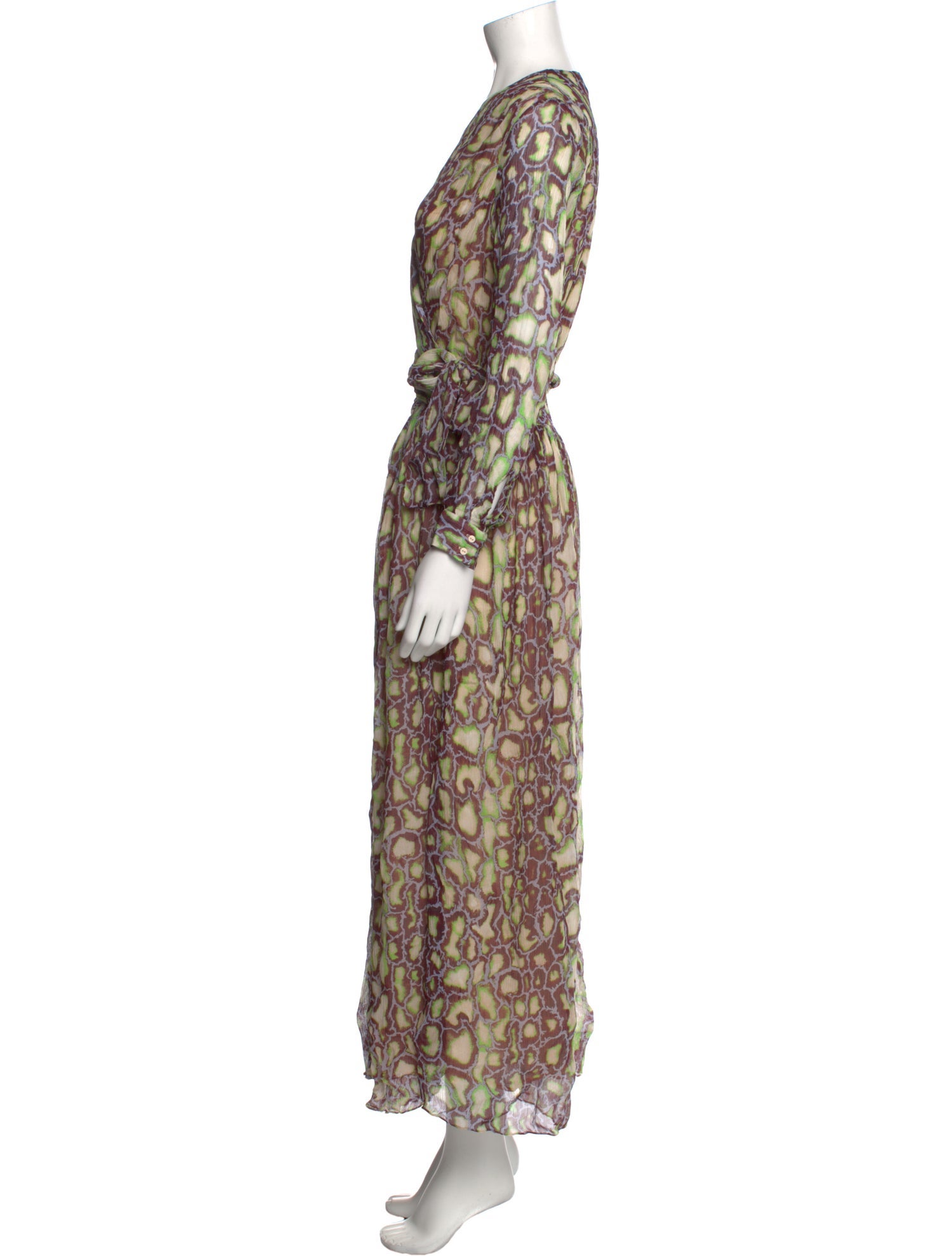 BA&SH Animal Print Long Dress