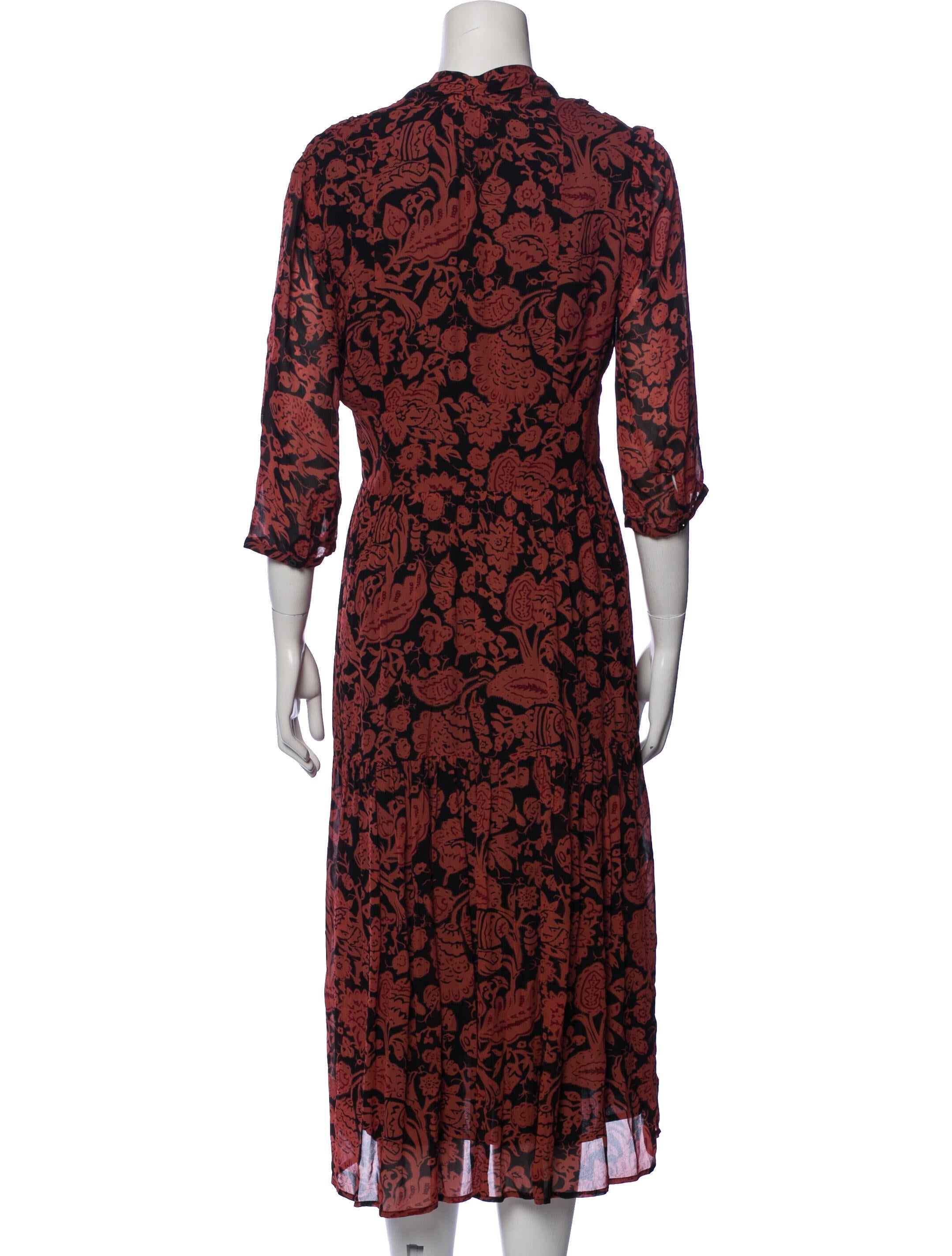 BA&SH Floral Print Long Dress