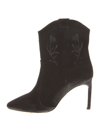 BA&SH Suede Embroidered Accent Western Boots
