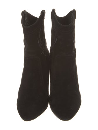 BA&SH Suede Embroidered Accent Western Boots