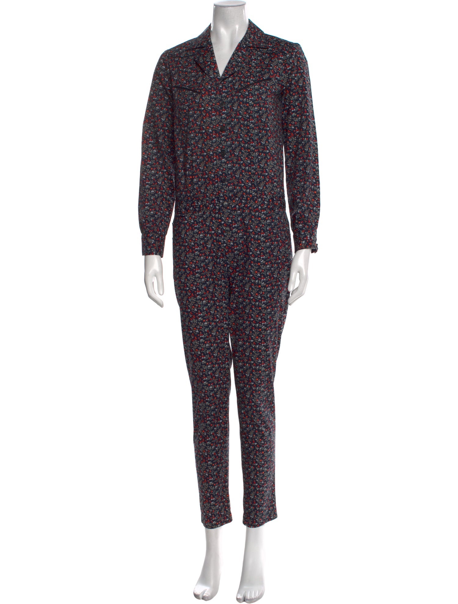 BA&SH Floral Print V-Neck Jumpsuit