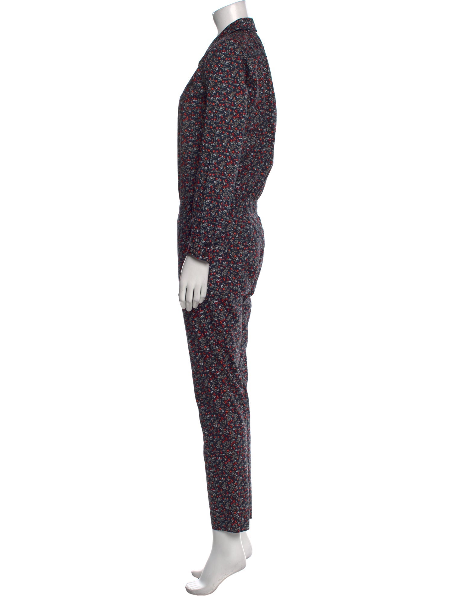 BA&SH Floral Print V-Neck Jumpsuit