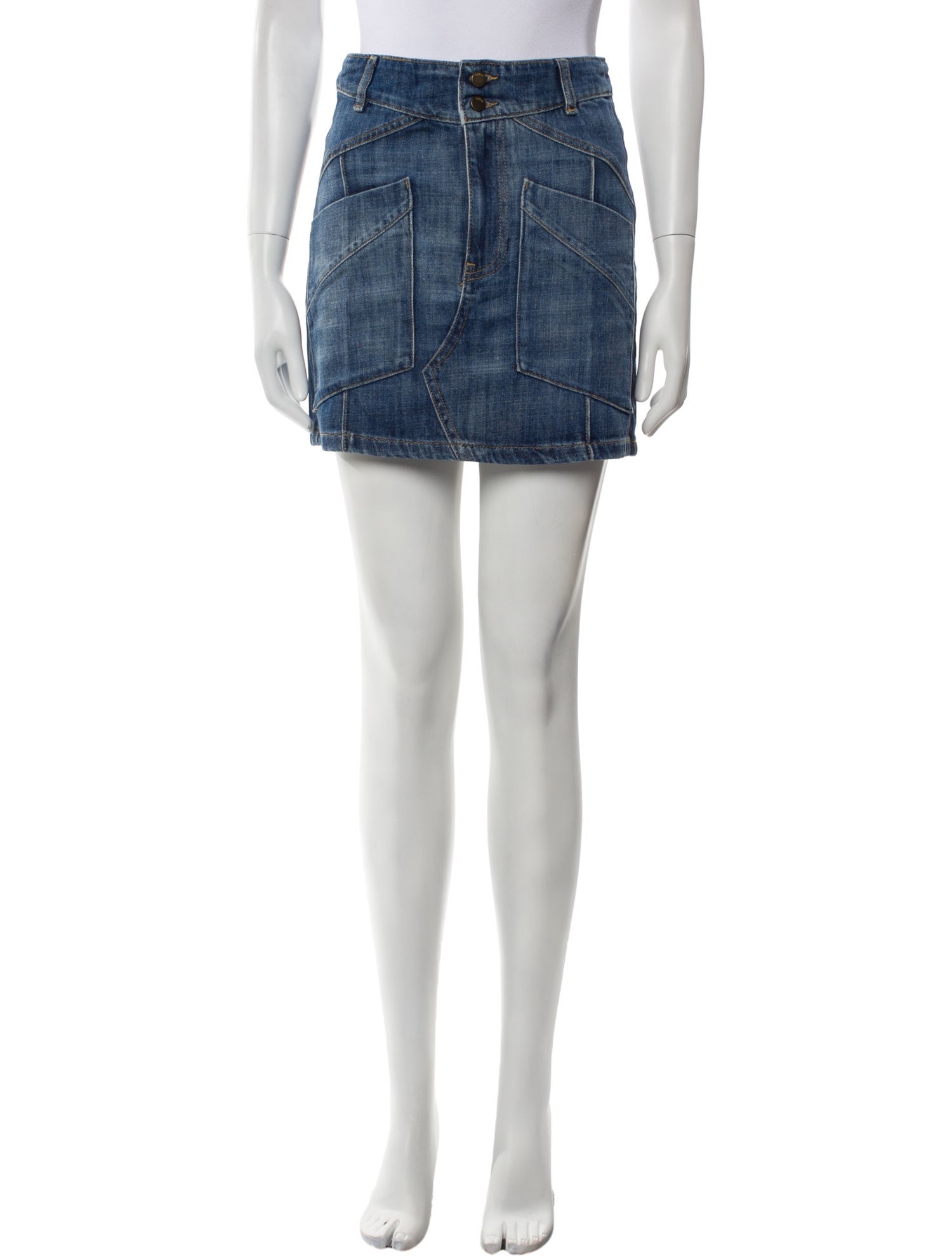 BA&SH Distressed Accents Mini Skirt