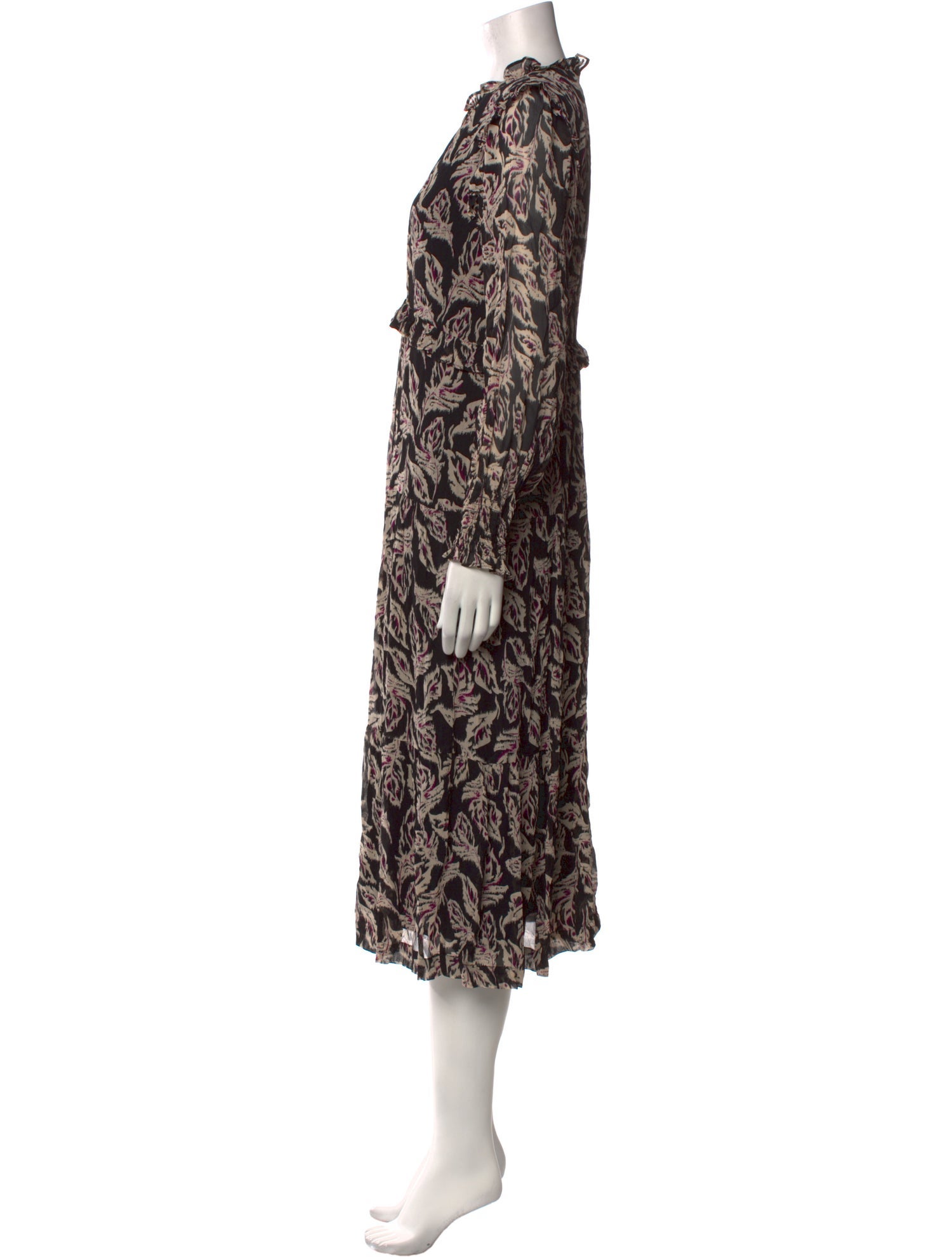 BA&SH Printed Midi Length Dress