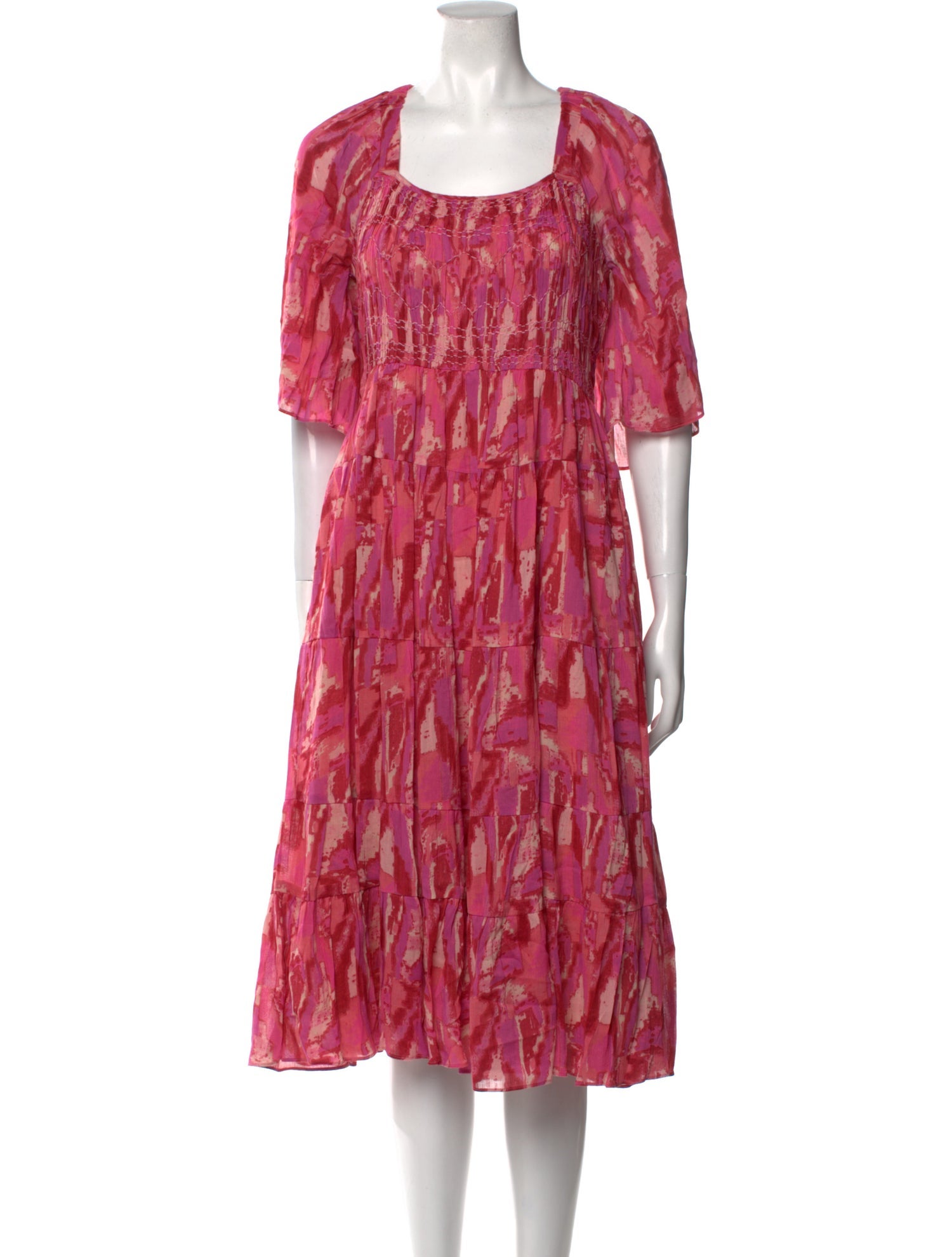 BA&SH Printed Midi Length Dress